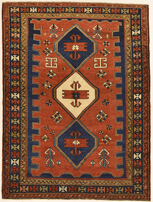 5' x 8' Antique Turkish Tribal Hand-Knotted Wool Rug - Rare One-of-a-Kind