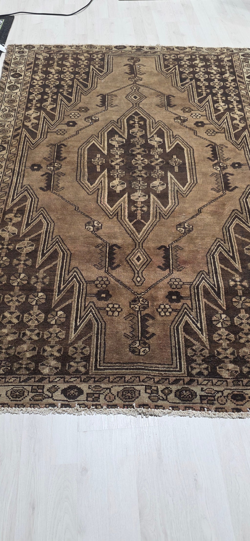 4'2" x 6'1" Vintage Hand-Knotted Area Rug - Persian/Turkish - One of a Kind