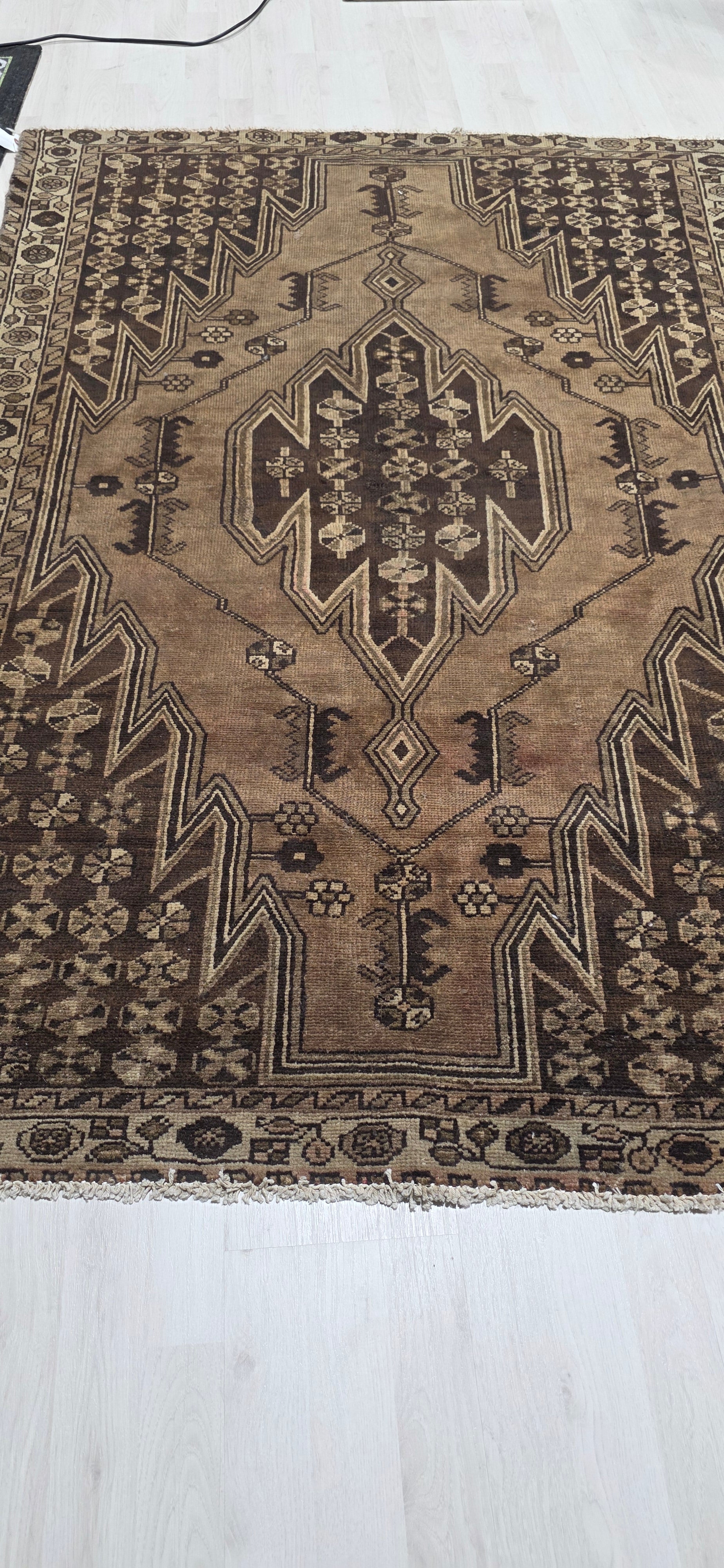 4'2" x 6'1" Vintage Hand-Knotted Area Rug - Persian/Turkish - One of a Kind