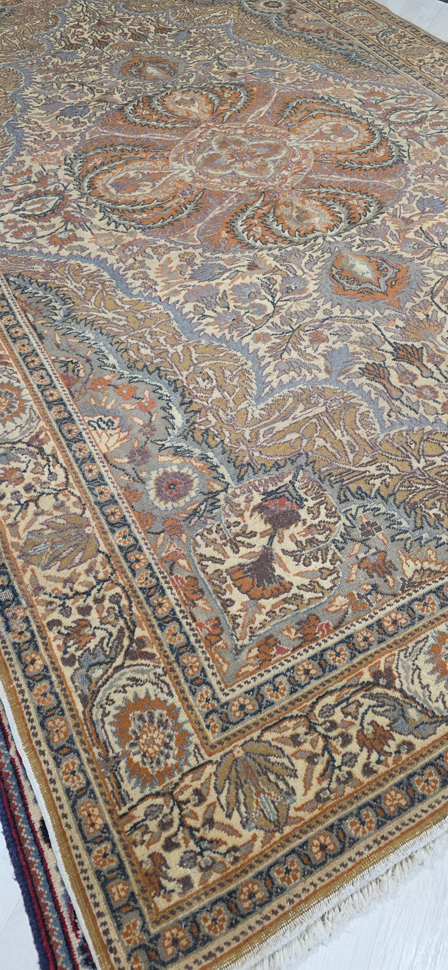 6'5" x 9'6" Antique Persian Hand-Knotted Wool Rug - Rust Multi-Color