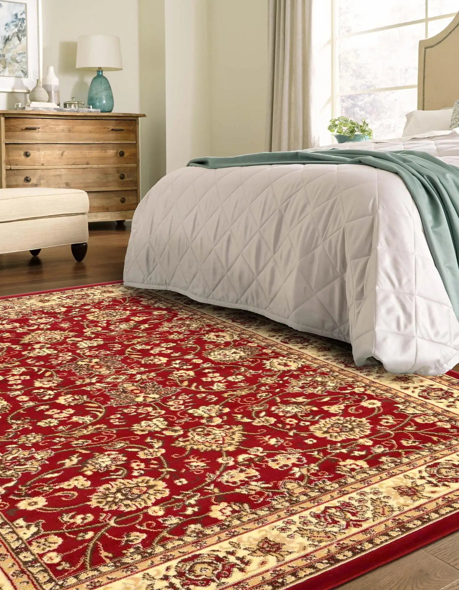 9x12 Power Loomed Traditional Area Rug - Multicolor Floral Design - Multiple Sizes & Colors Available