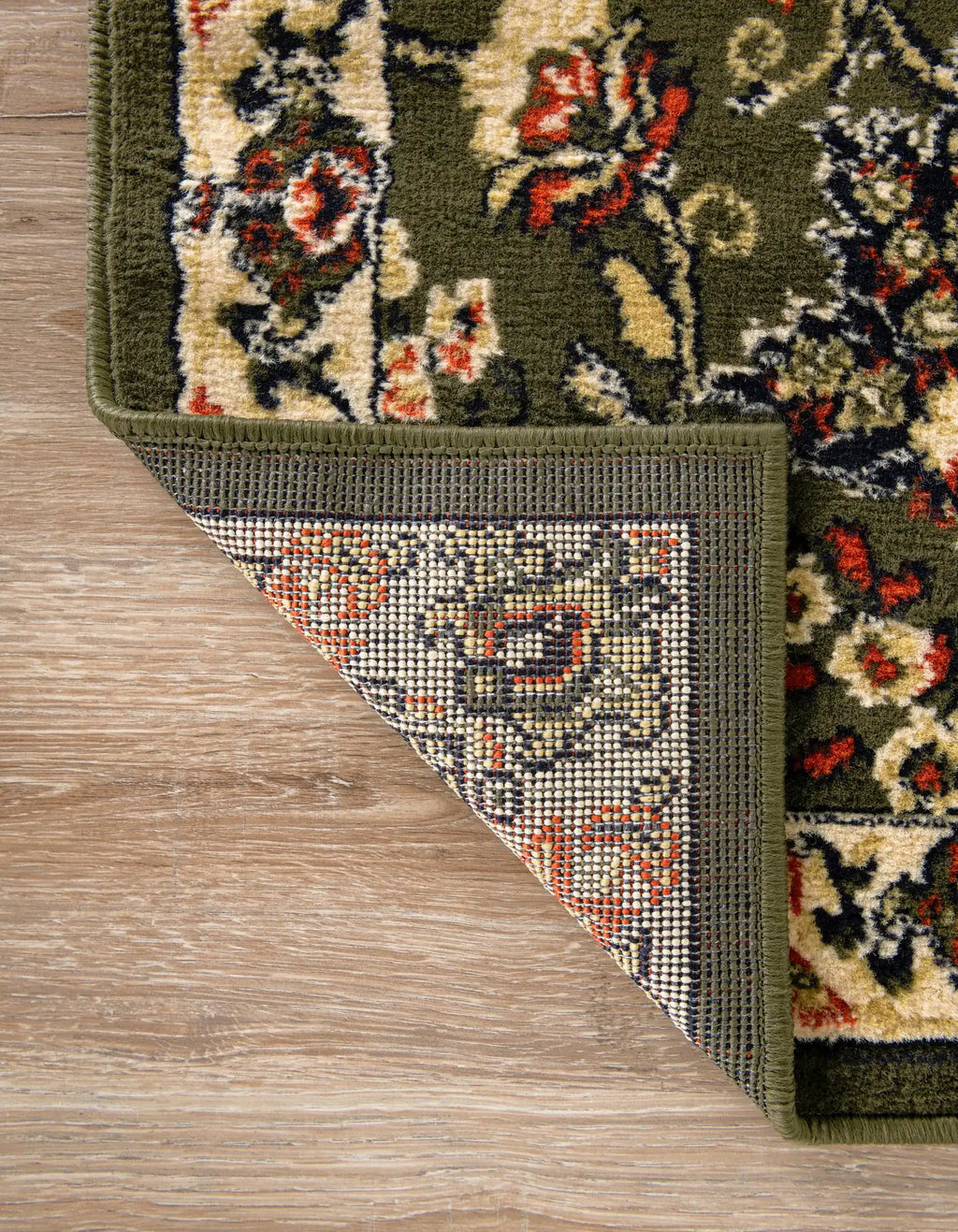 9x12 Power Loomed Traditional Area Rug - Cream Green Navy Blue Terracotta - Multiple Sizes & Colors Available
