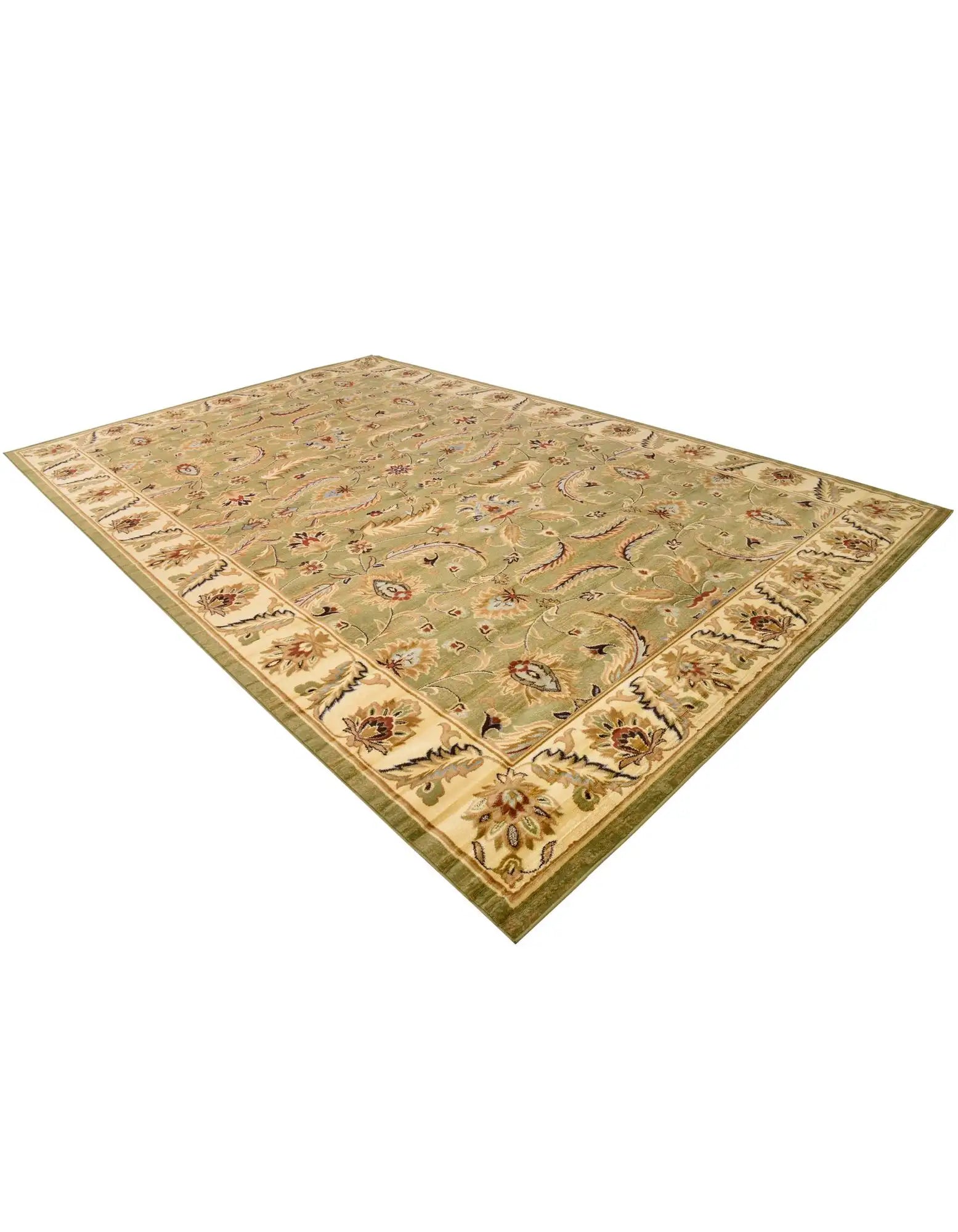 10x16 Power Loomed Traditional Area Rug - Green Blue Rust Red - Multiple Sizes & Colors Available