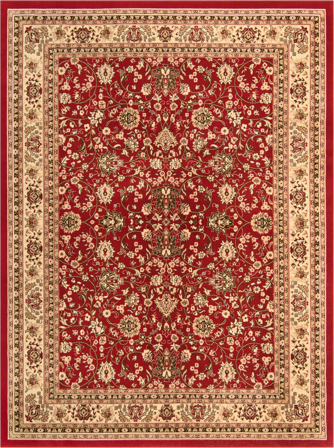 9x12 Power Loomed Traditional Area Rug - Multicolor Floral Design - Multiple Sizes & Colors Available