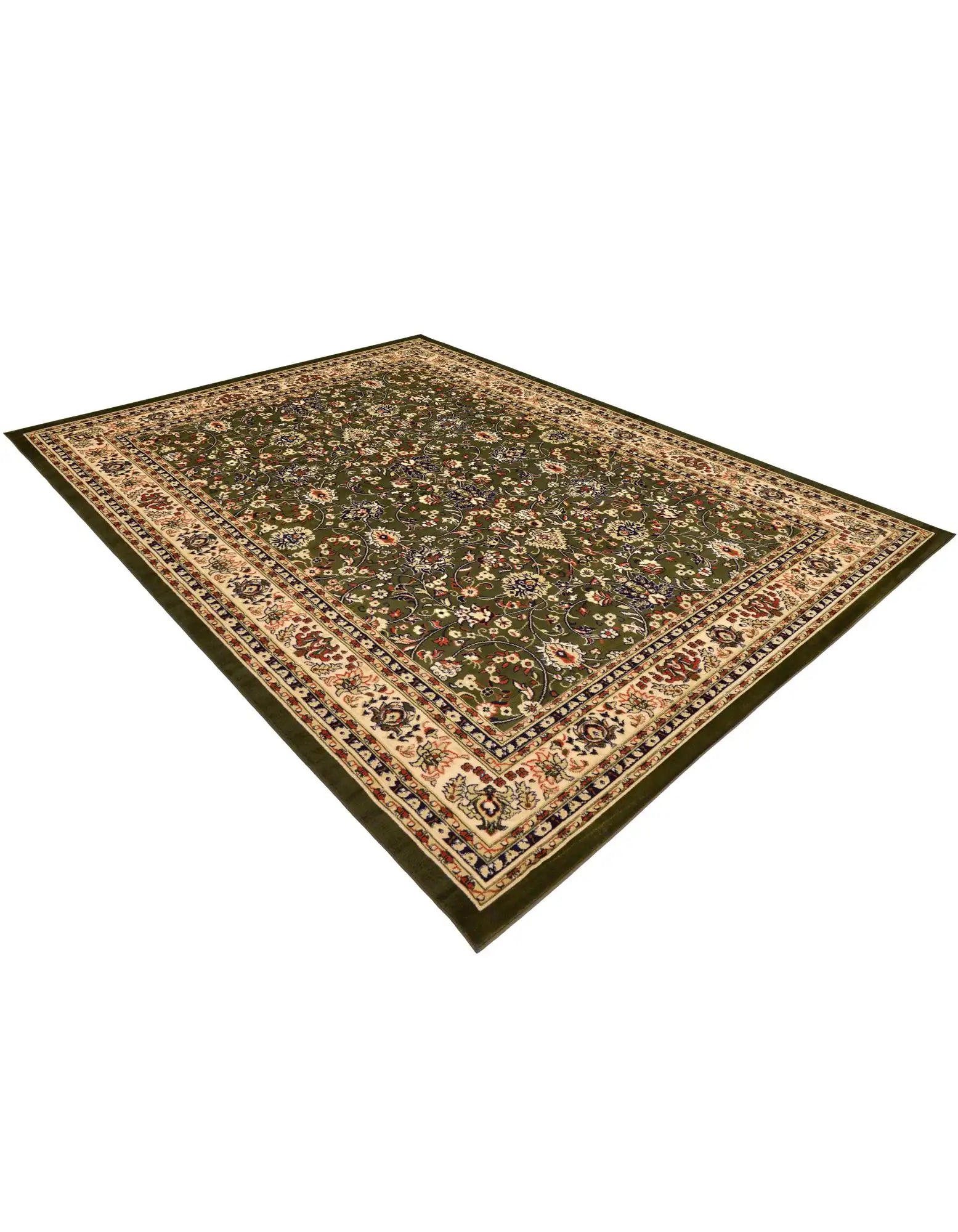 9x12 Power Loomed Traditional Area Rug - Cream Green Navy Blue Terracotta - Multiple Sizes & Colors Available