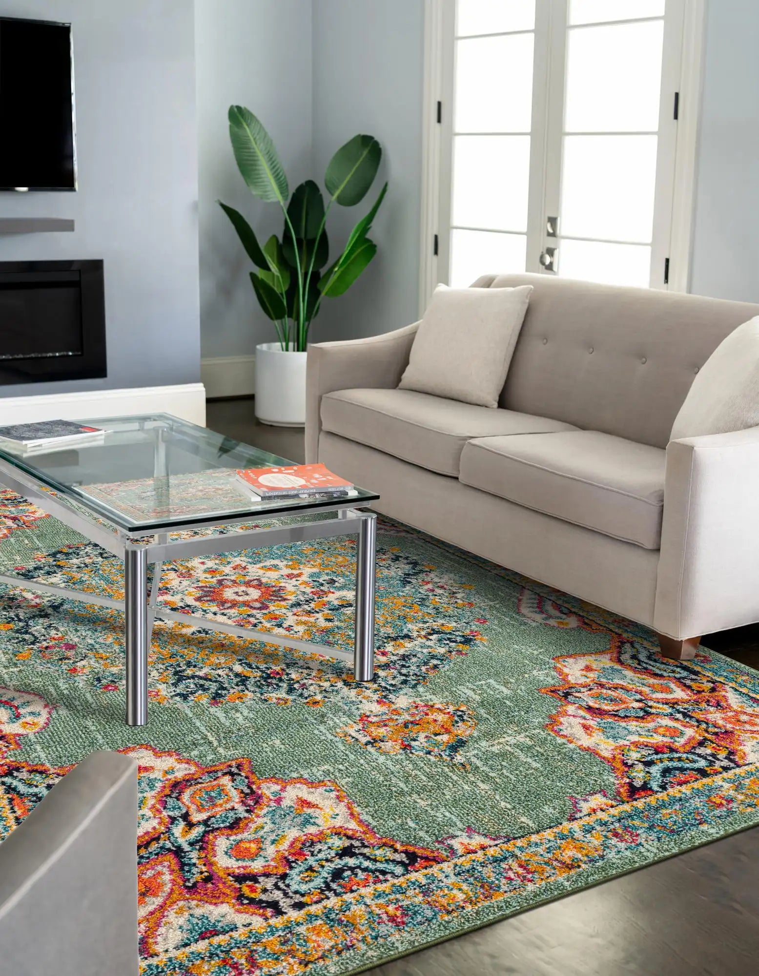 10x14 Power Loomed Traditional Area Rug - Multicolor Floral Design - Multiple Sizes & Colors Available