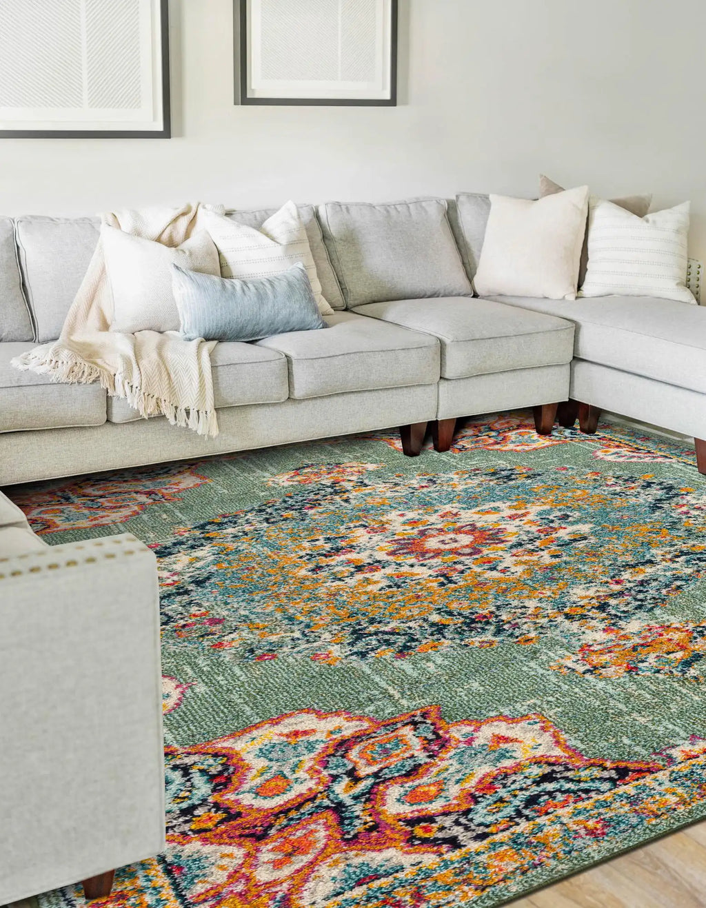 10x14 Power Loomed Traditional Area Rug - Multicolor Floral Design - Multiple Sizes & Colors Available