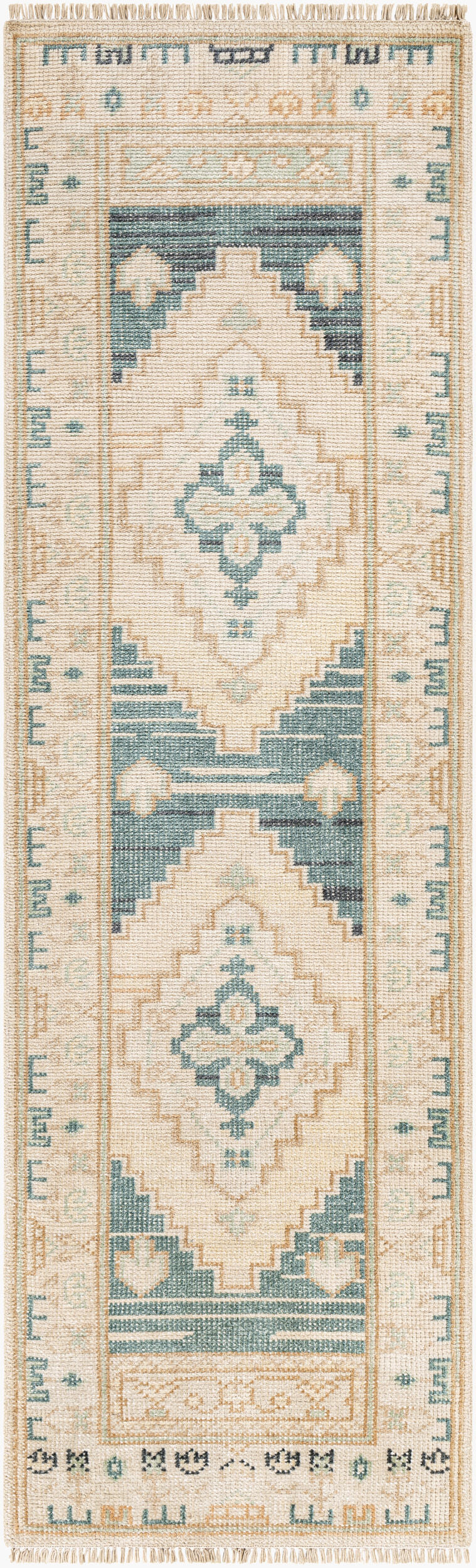 Sophisticated Hand-Knotted Area Rug 8' x 10' - Wool Viscose Blend by Surya