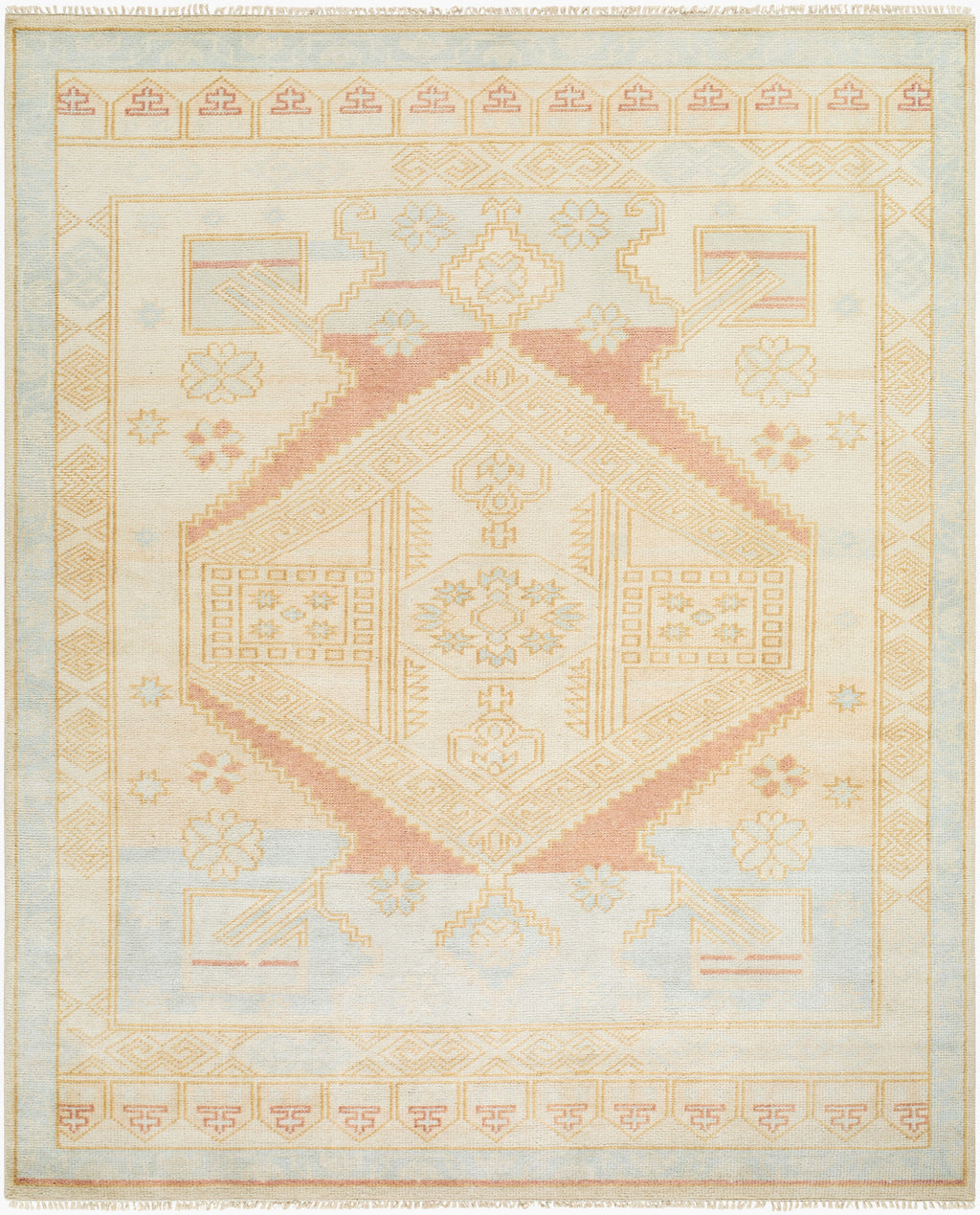 Premium Hand-Knotted Area Rug 8' x 10' - Wool Viscose Blend by Surya