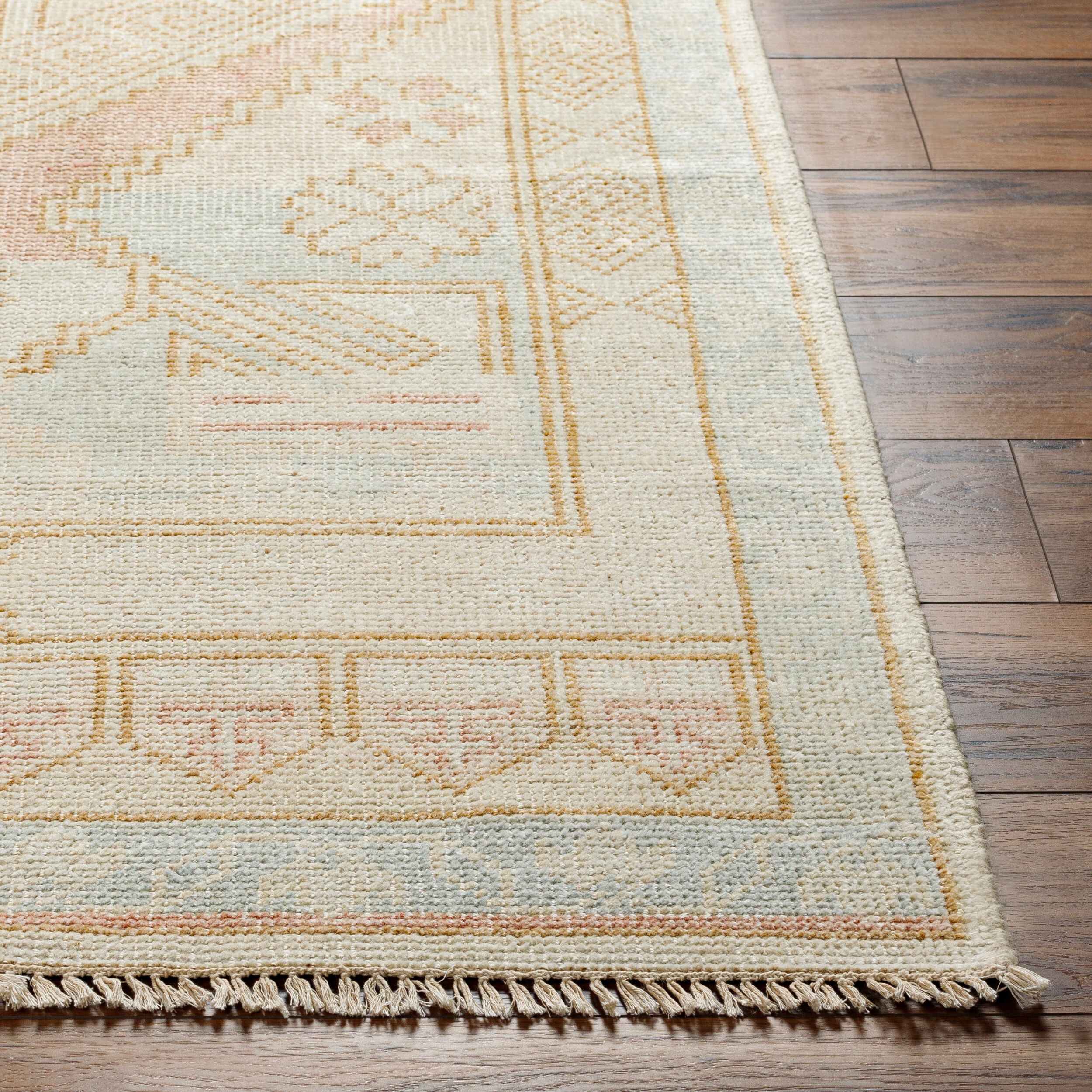 Premium Hand-Knotted Area Rug 8' x 10' - Wool Viscose Blend by Surya