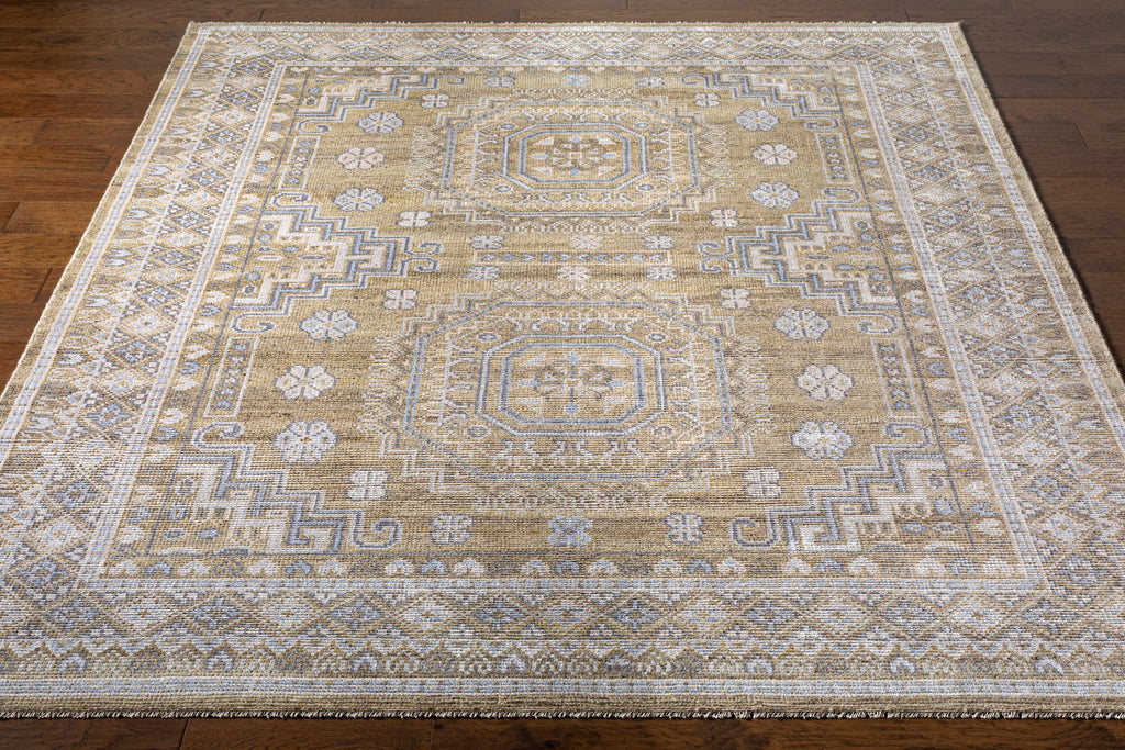 Premium Hand-Knotted Area Rug 8' x 10' - Wool Viscose Blend with Lustrous Sheen by Surya
