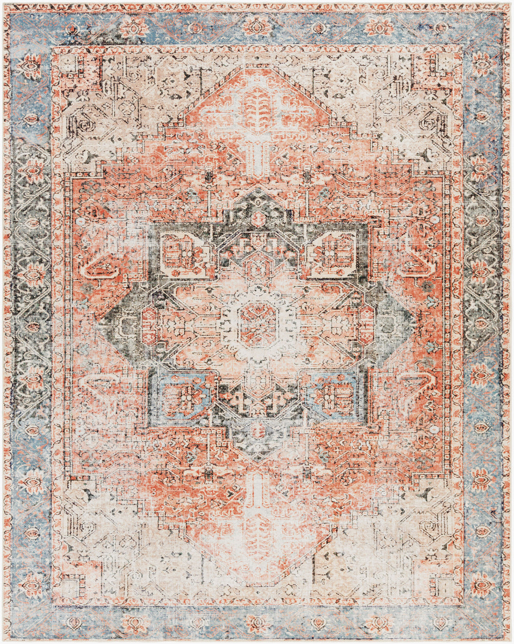 Easy-Care Machine-Woven Area Rug - Machine Washable 100% Polyester by Surya (Multiple Sizes Available)
