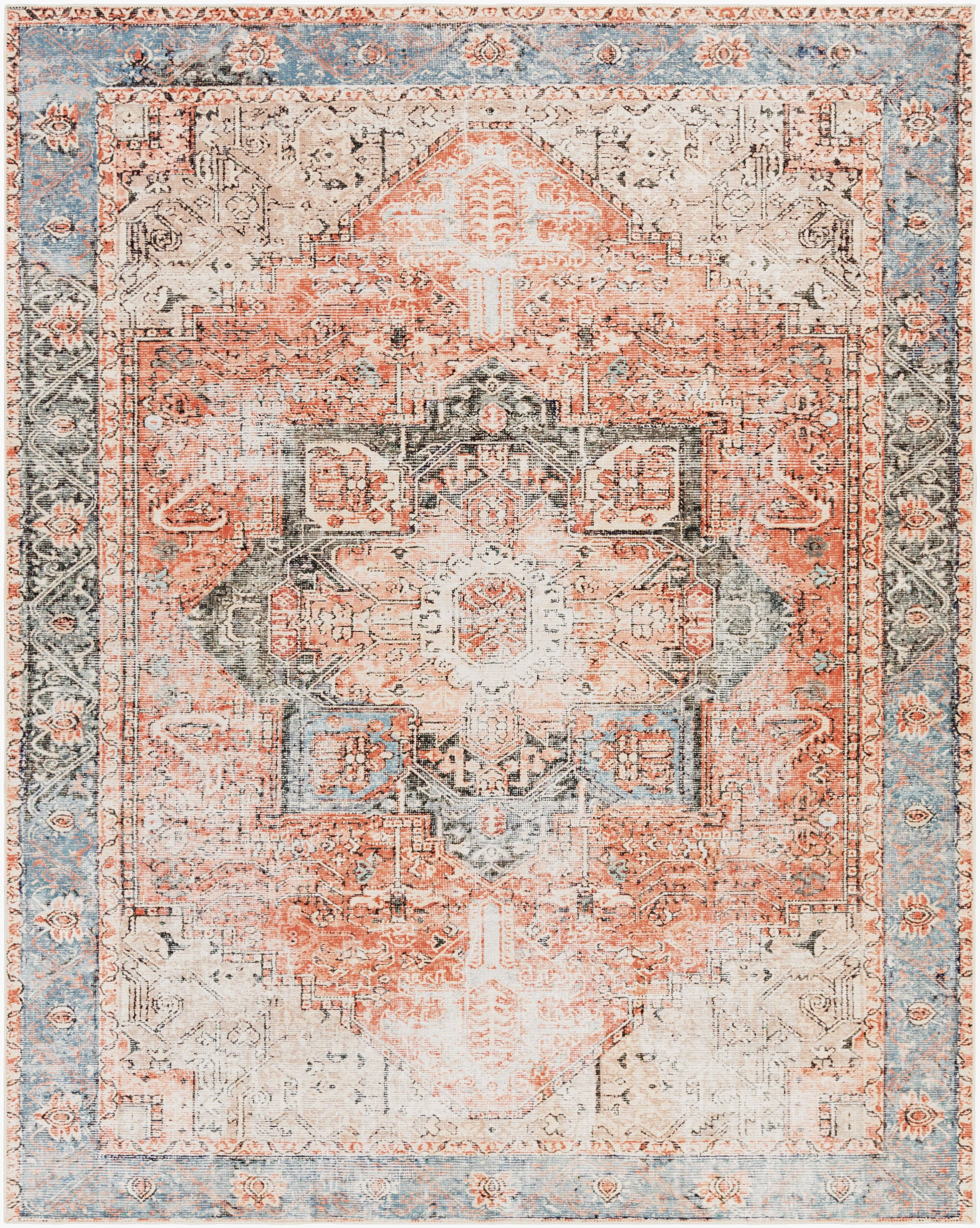 Easy-Care Machine-Woven Area Rug - Machine Washable 100% Polyester by Surya (Multiple Sizes Available)