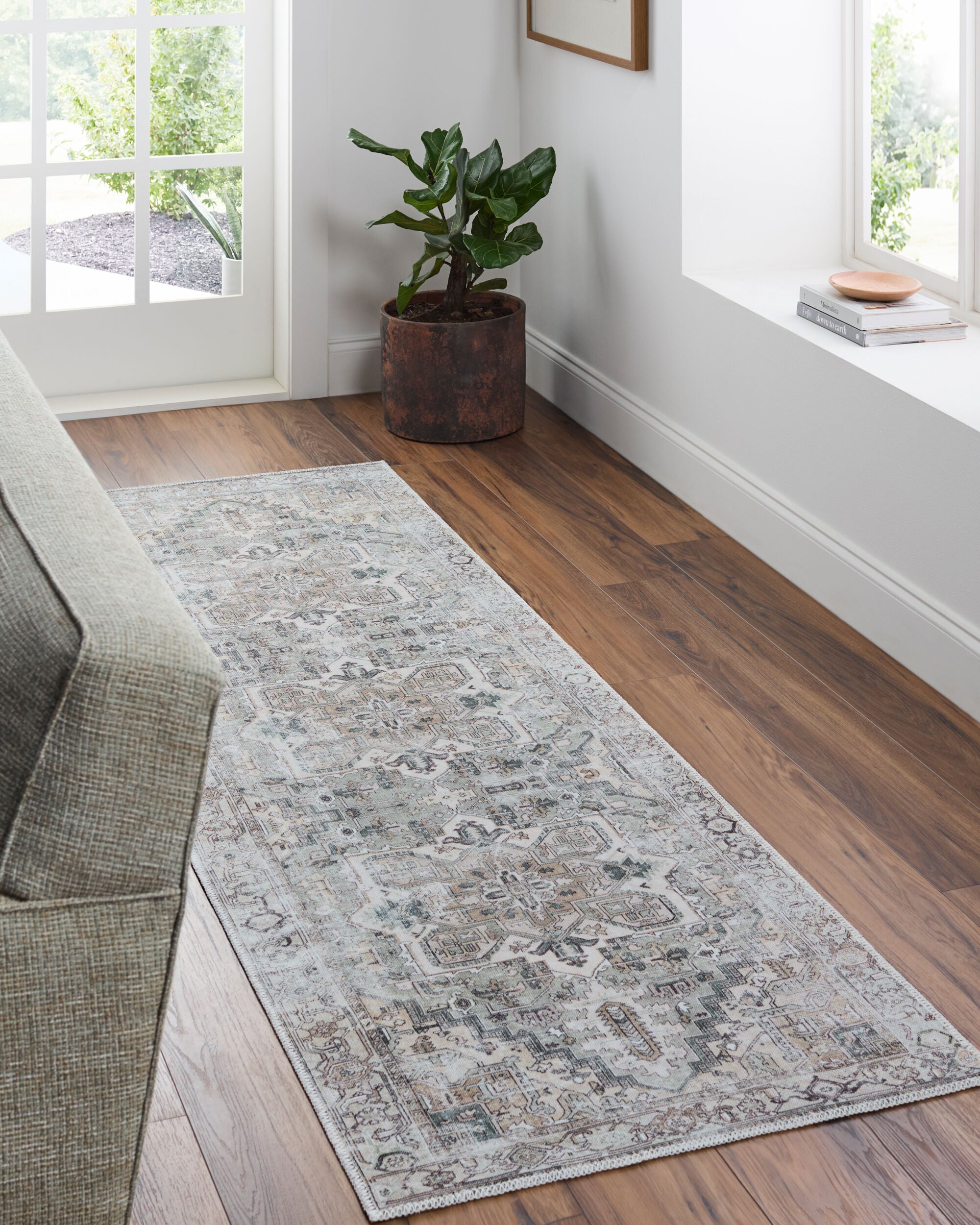 Easy-Care Machine-Woven Area Rug - Machine Washable 100% Polyester by Surya (Multiple Sizes Available)