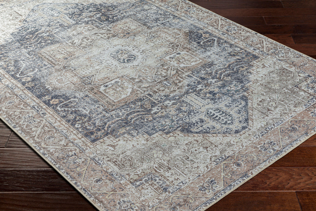 Easy-Care Machine-Woven Area Rug - Machine Washable 100% Polyester by Surya (Multiple Sizes Available)