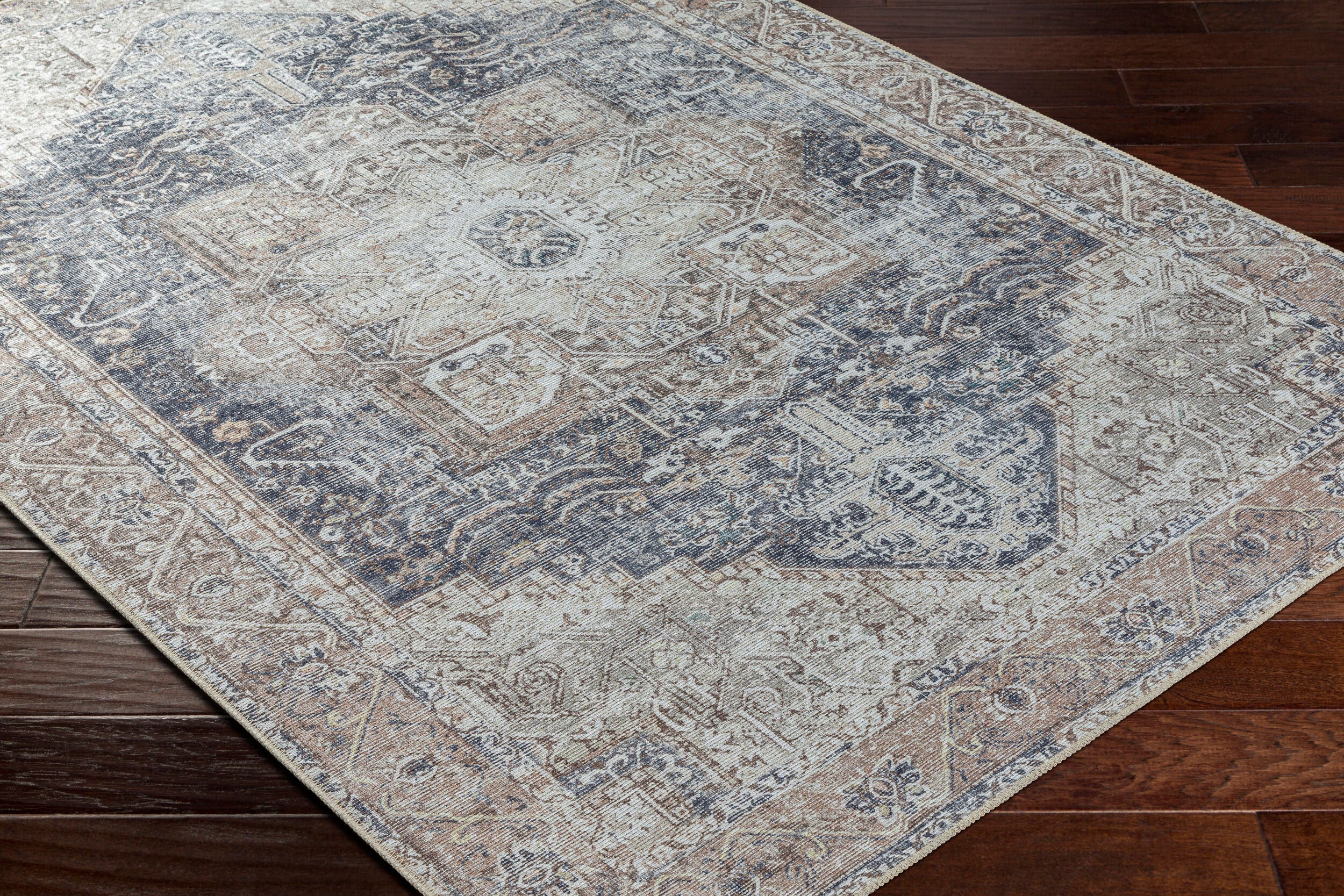 Easy-Care Machine-Woven Area Rug - Machine Washable 100% Polyester by Surya (Multiple Sizes Available)