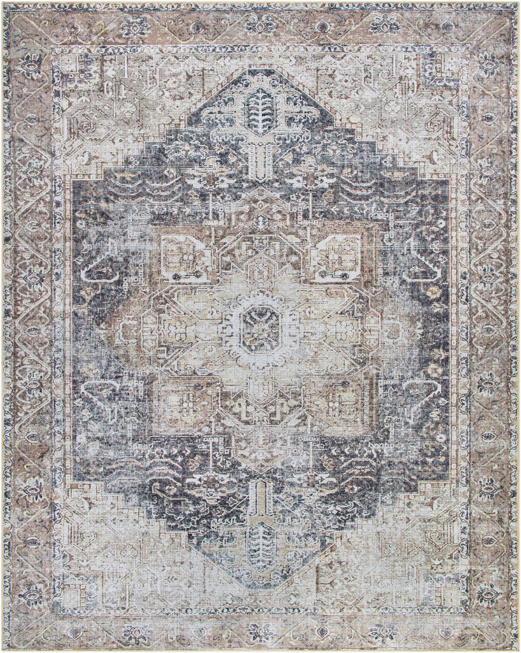 Easy-Care Machine-Woven Area Rug - Machine Washable 100% Polyester by Surya (Multiple Sizes Available)