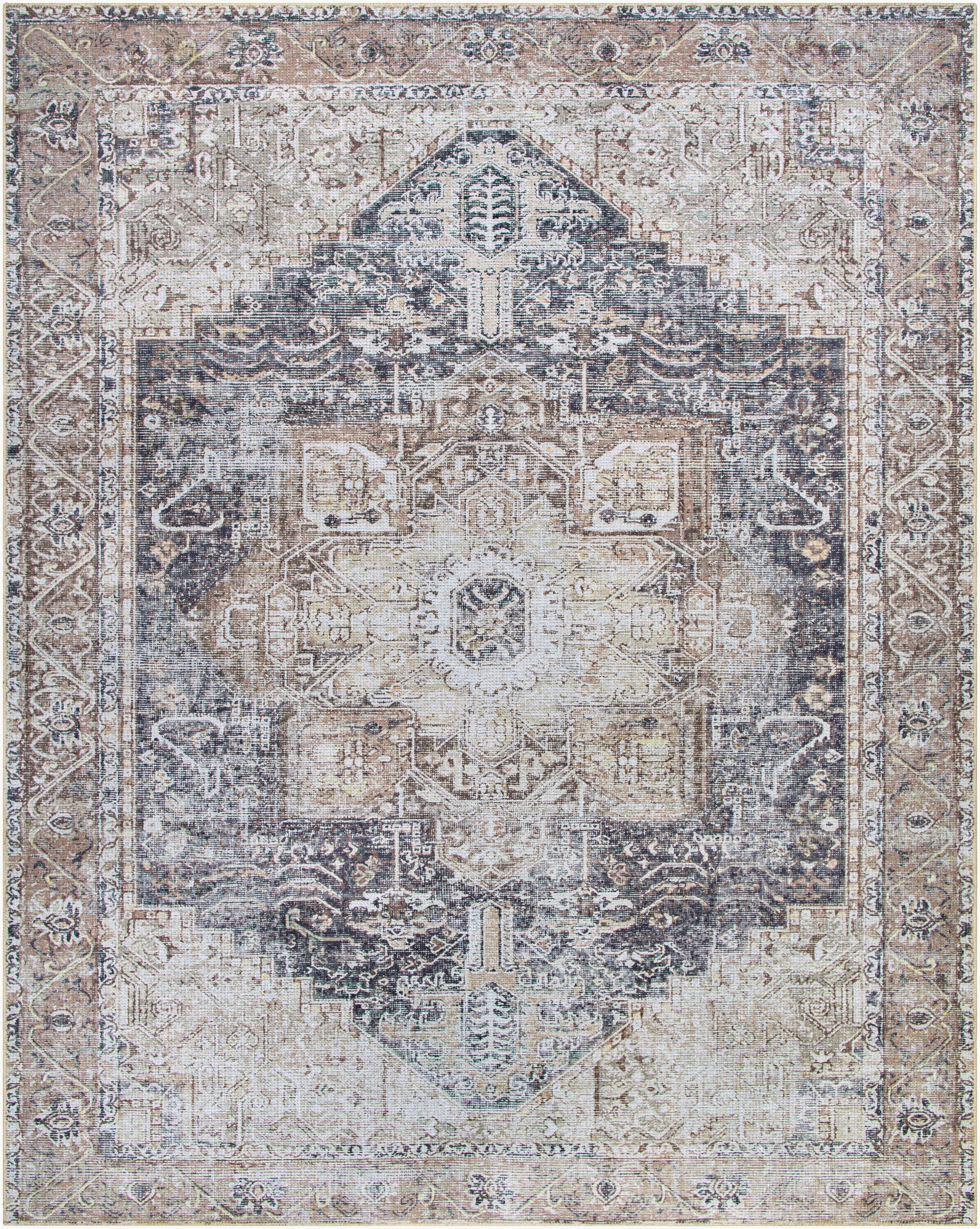 Easy-Care Machine-Woven Area Rug - Machine Washable 100% Polyester by Surya (Multiple Sizes Available)