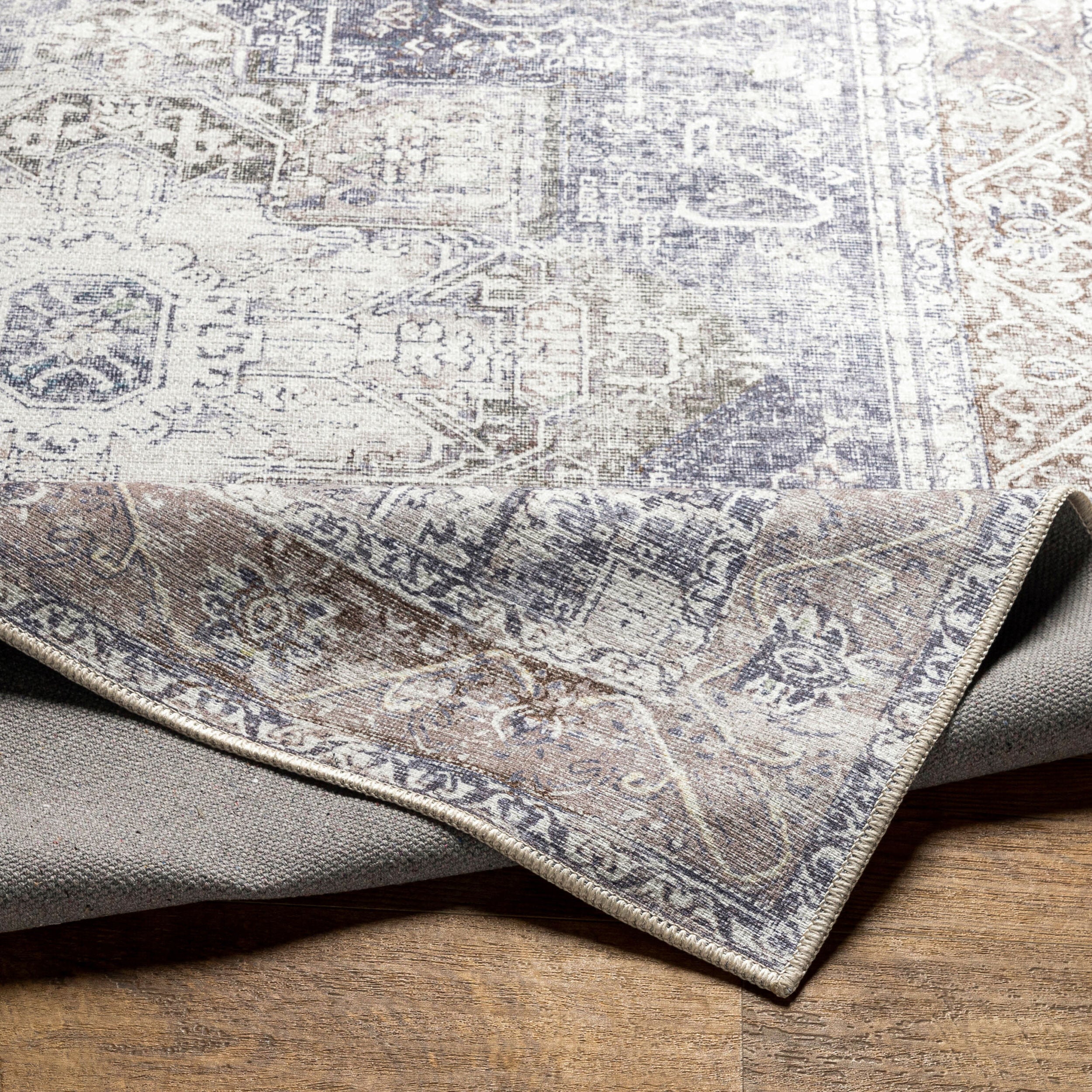 Easy-Care Machine-Woven Area Rug - Machine Washable 100% Polyester by Surya (Multiple Sizes Available)