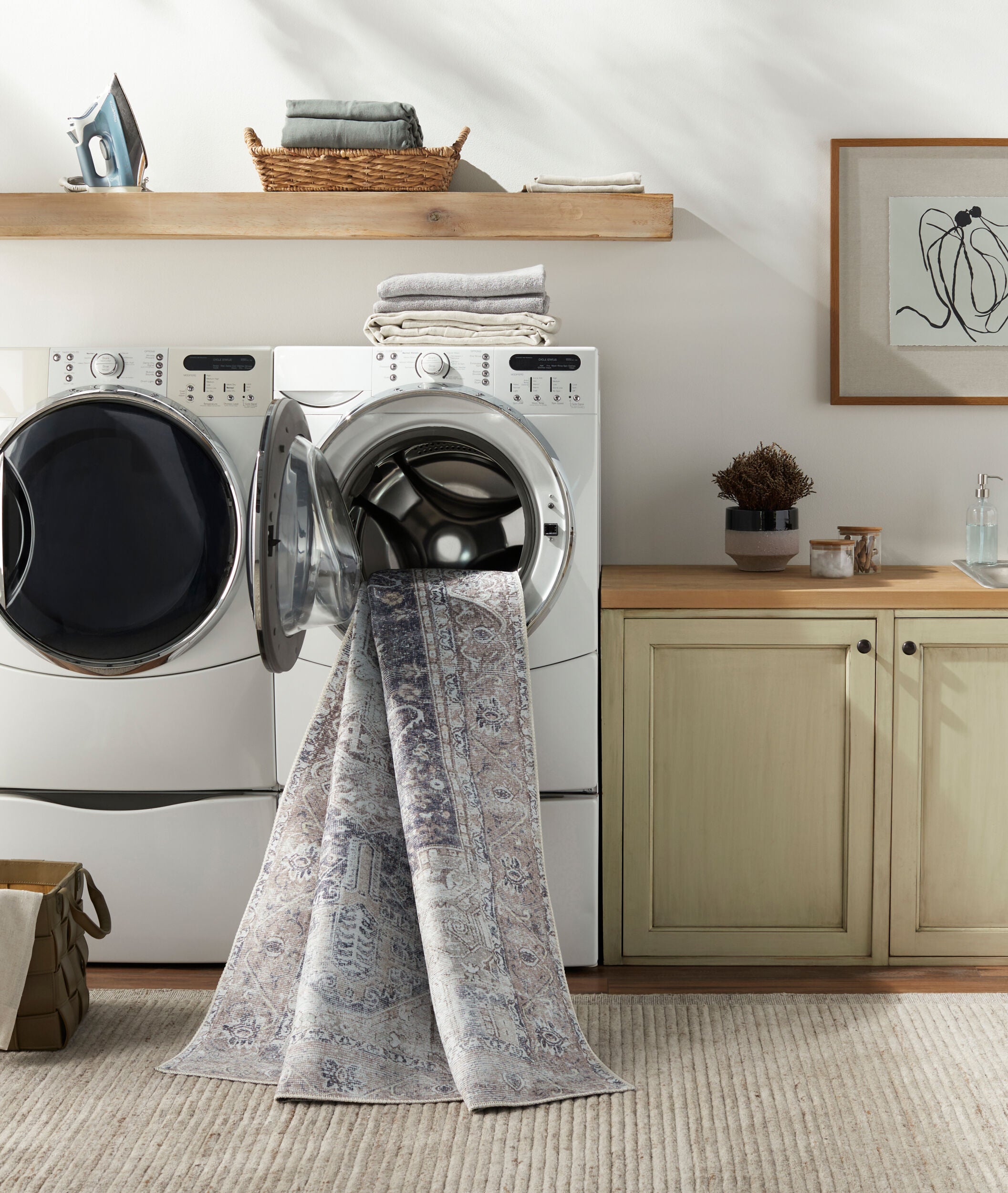 Easy-Care Machine-Woven Area Rug - Machine Washable 100% Polyester by Surya (Multiple Sizes Available)