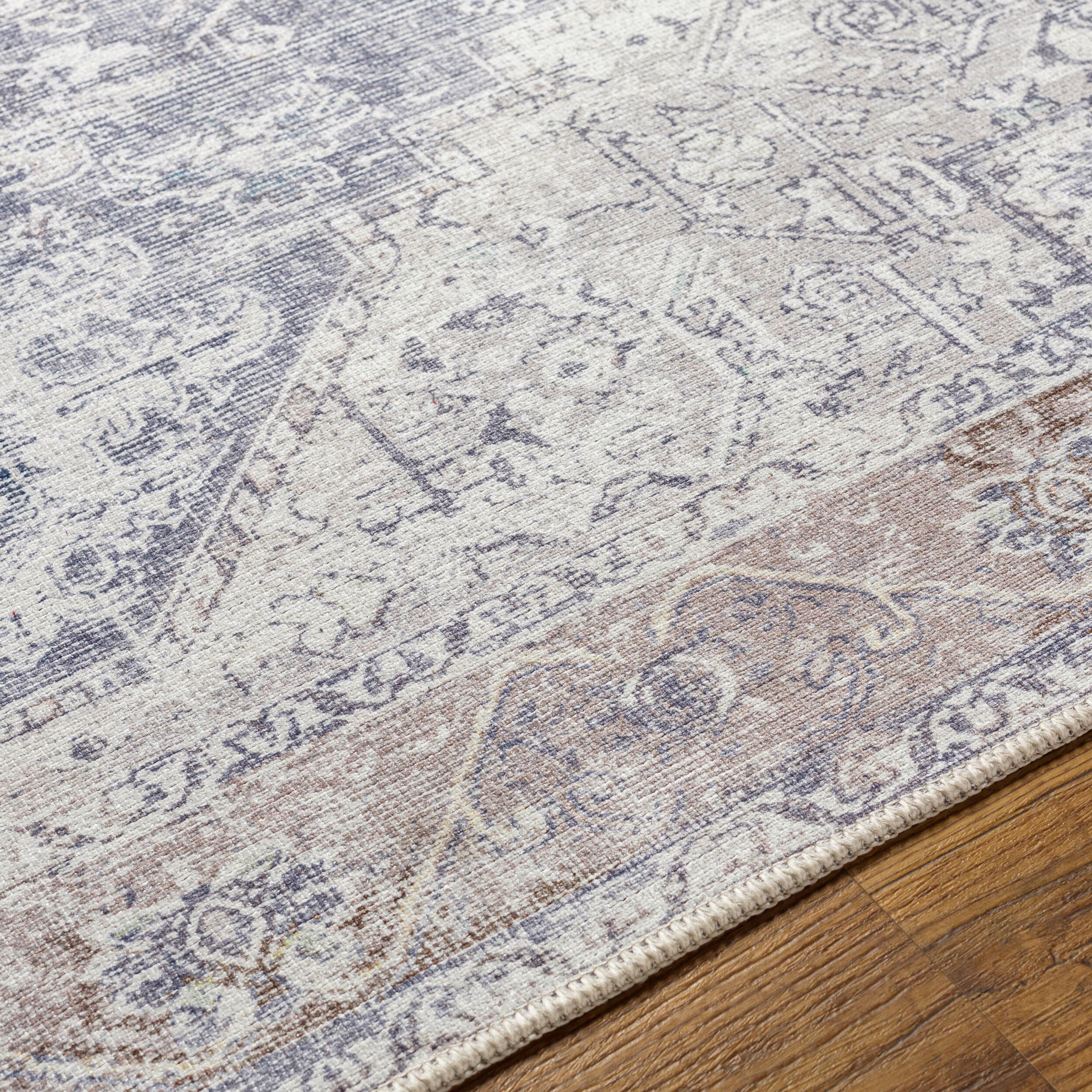 Easy-Care Machine-Woven Area Rug - Machine Washable 100% Polyester by Surya (Multiple Sizes Available)