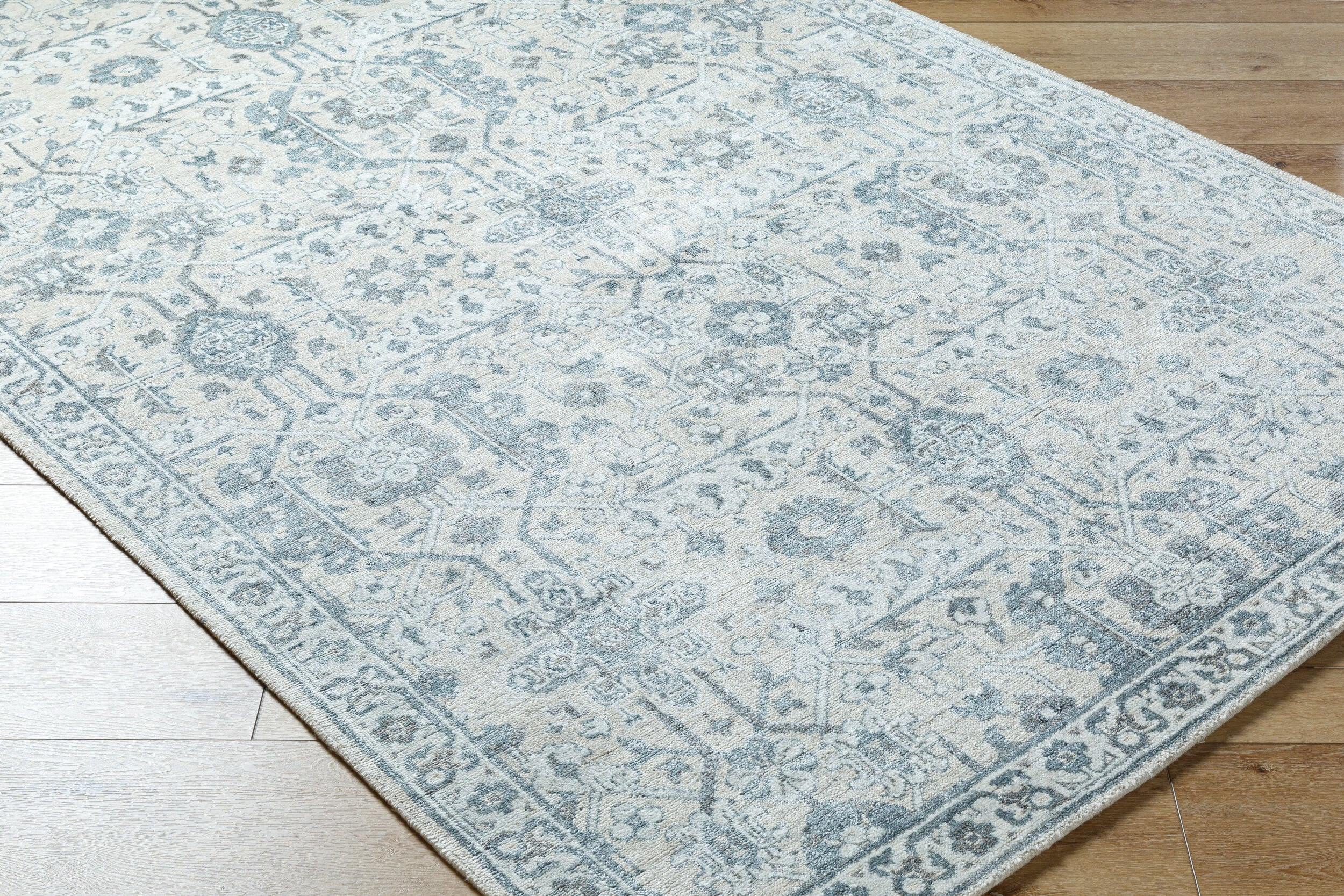 Luxurious Hand-Knotted Area Rug 8' x 10' - Viscose Wool Blend by Surya