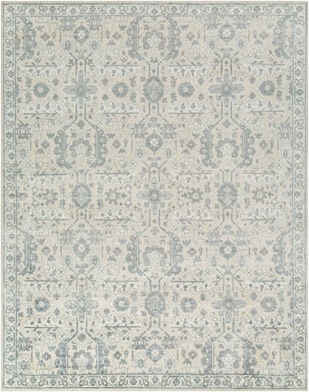 Luxurious Hand-Knotted Area Rug 8' x 10' - Viscose Wool Blend by Surya