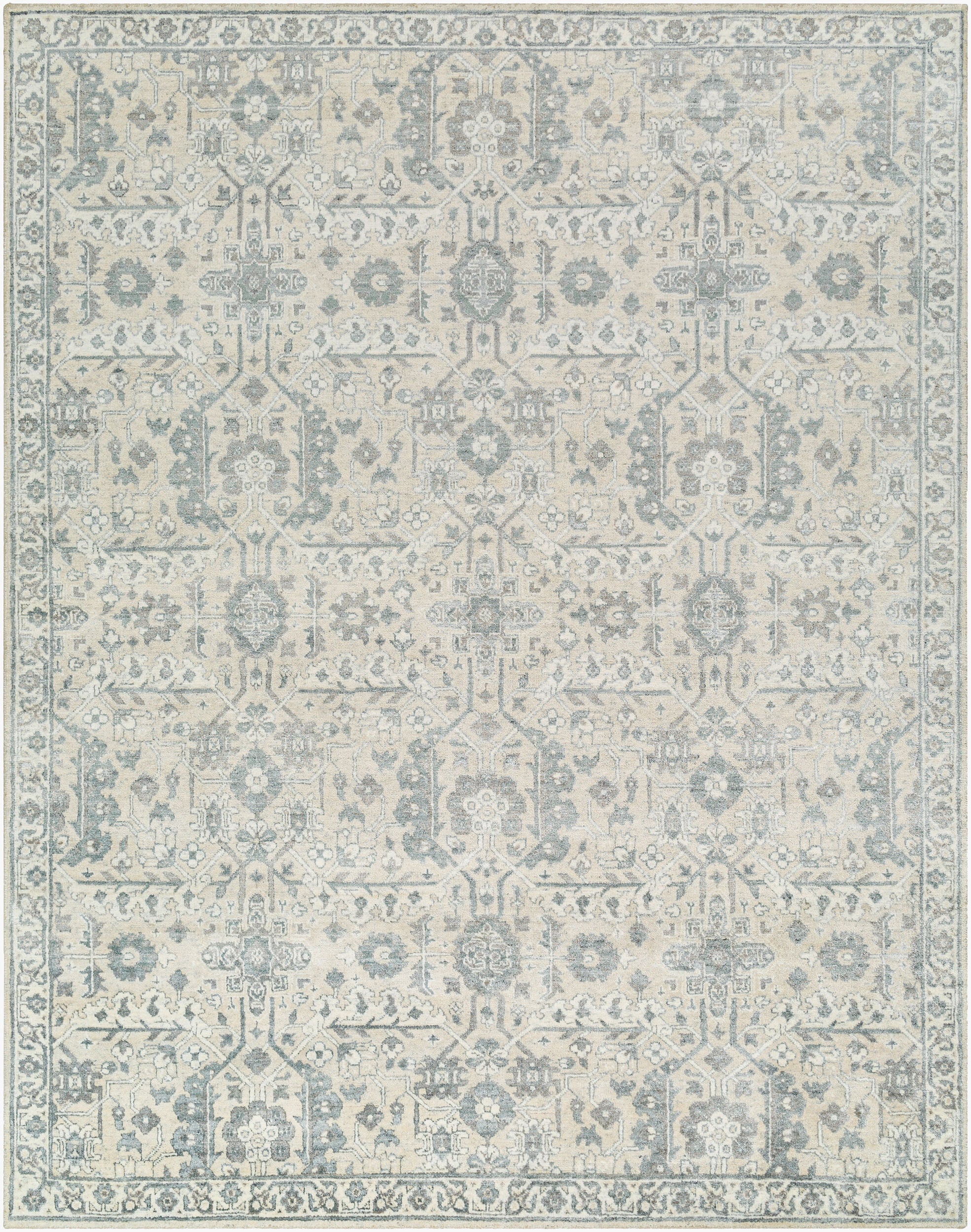 Luxurious Hand-Knotted Area Rug 8' x 10' - Viscose Wool Blend by Surya