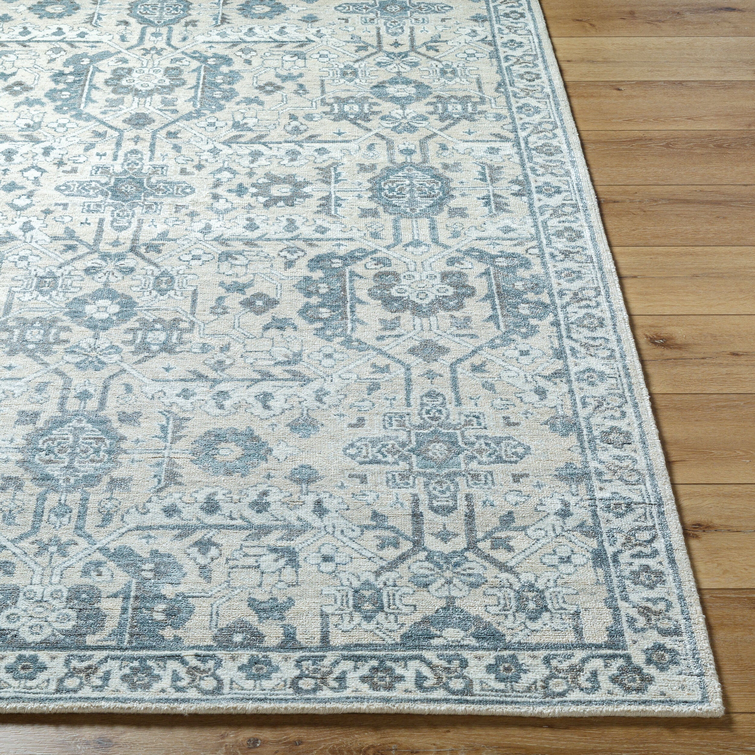 Luxurious Hand-Knotted Area Rug 8' x 10' - Viscose Wool Blend by Surya