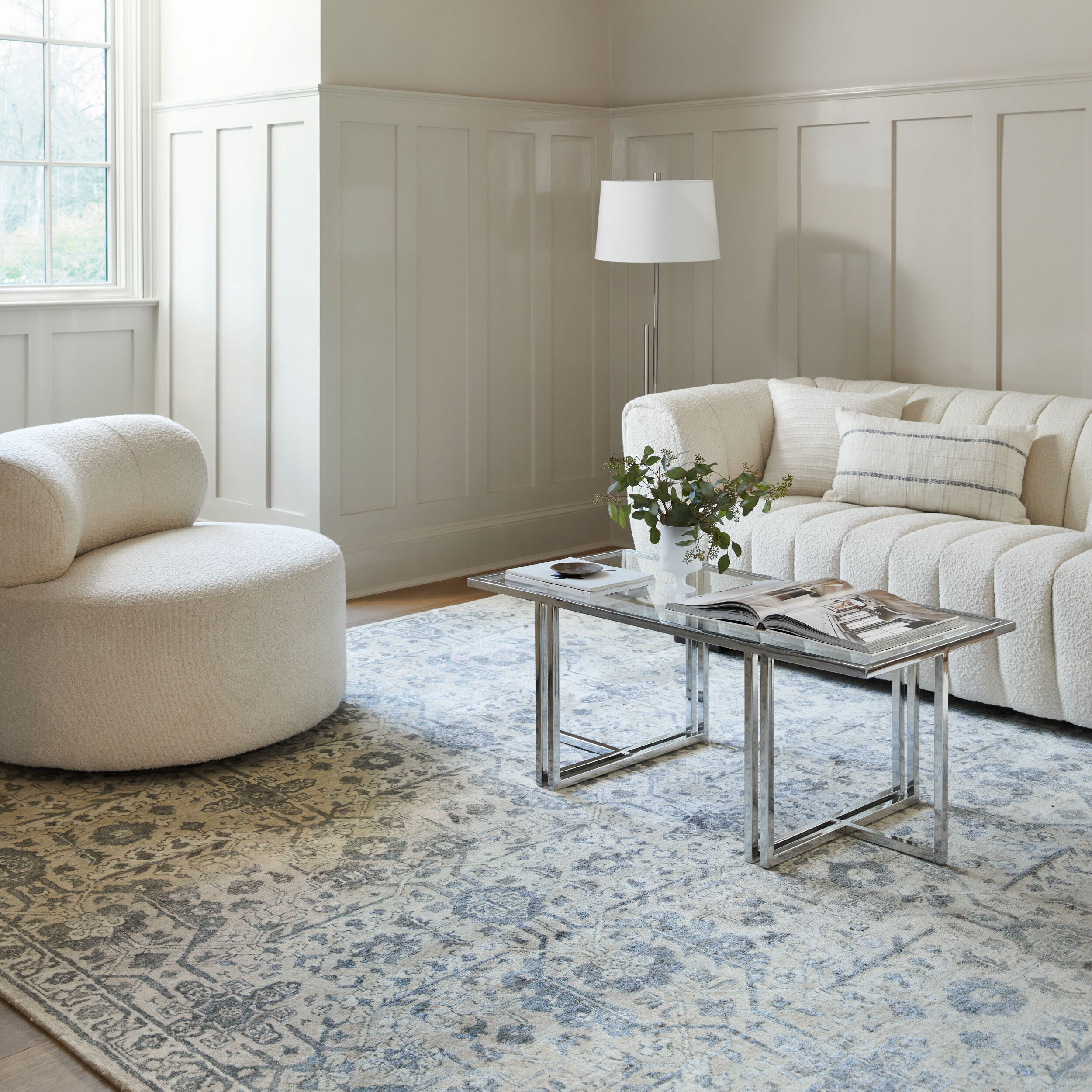 Luxurious Hand-Knotted Area Rug 8' x 10' - Viscose Wool Blend by Surya