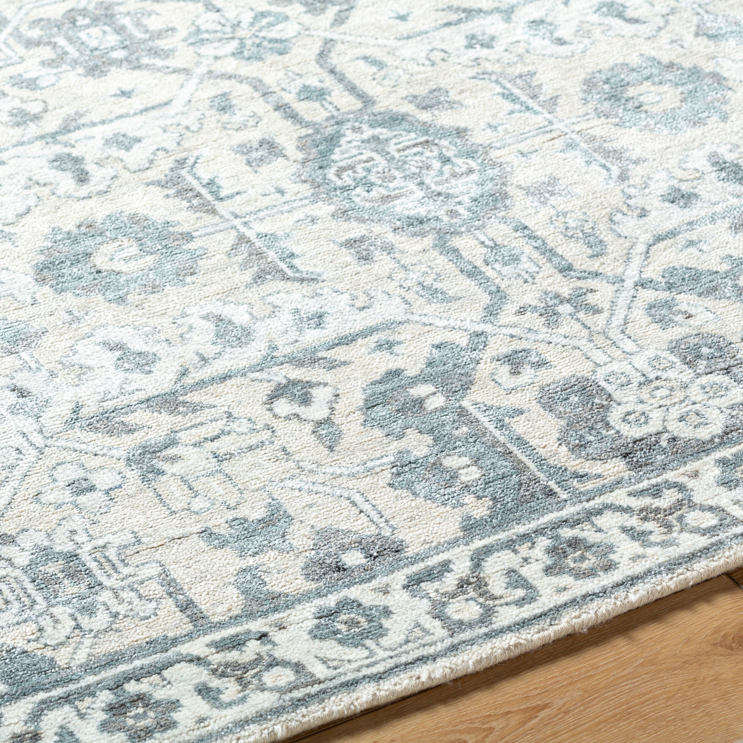 Luxurious Hand-Knotted Area Rug 8' x 10' - Viscose Wool Blend by Surya