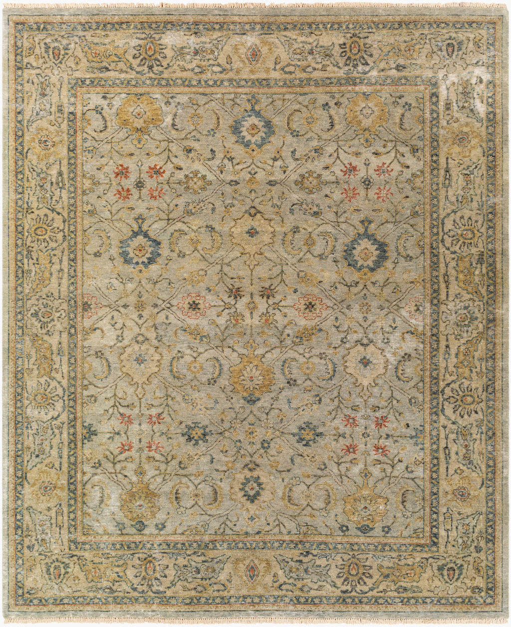 Artisan Hand-Knotted Area Rug 8' x 10' - 100% Wool with High/Low Texture by Surya