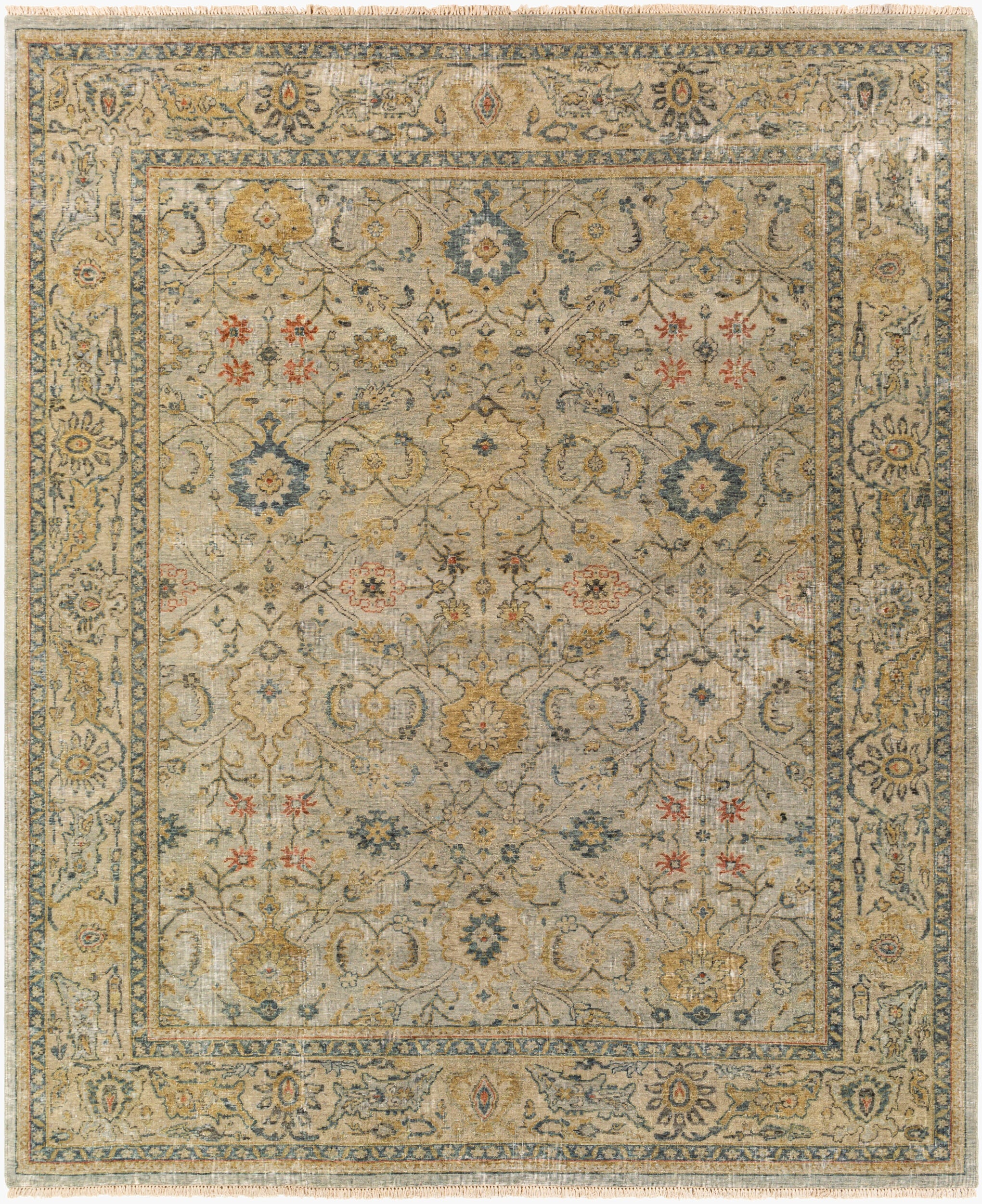 Artisan Hand-Knotted Area Rug 8' x 10' - 100% Wool with High/Low Texture by Surya