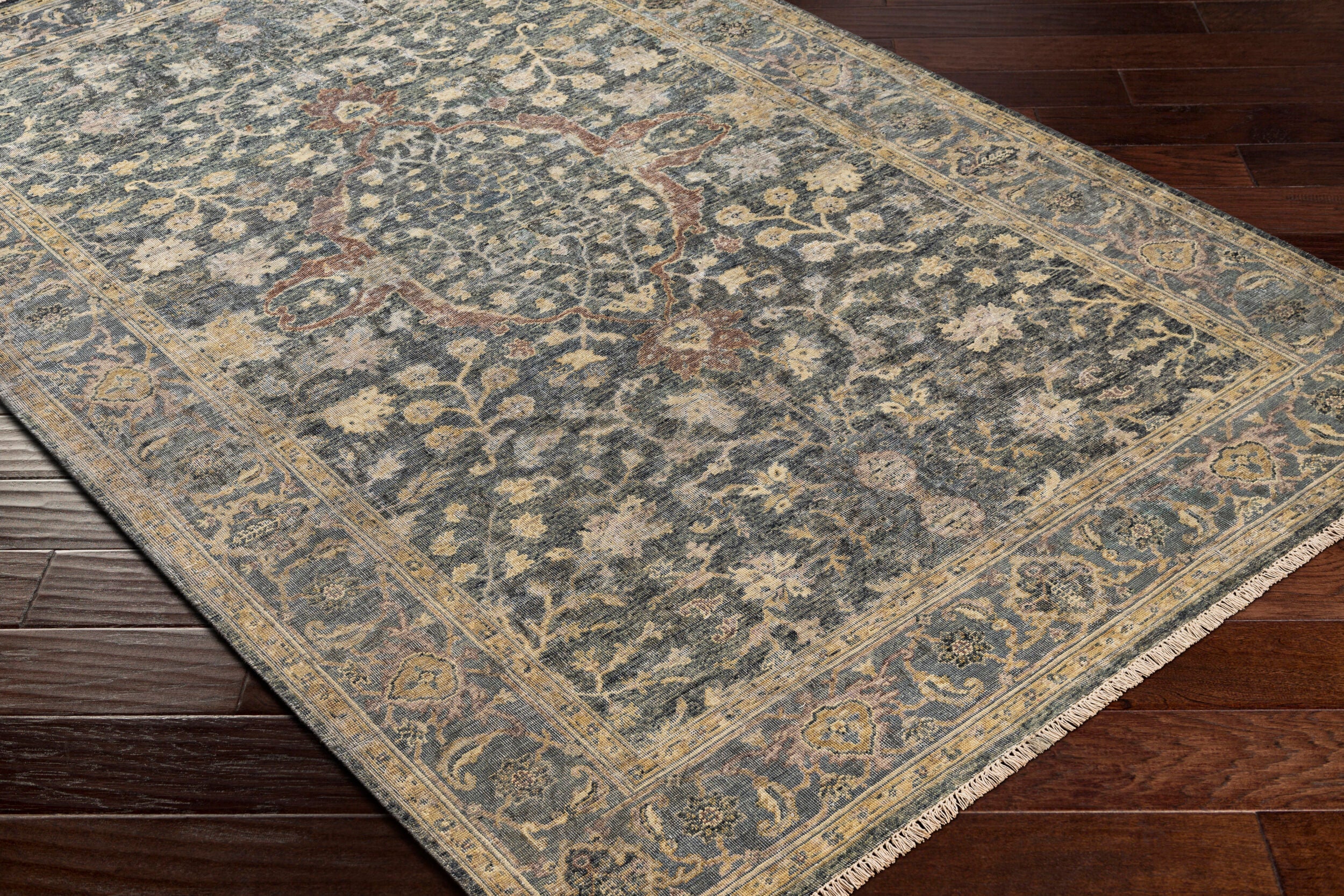 Elegant Hand-Knotted Area Rug 8' x 10' - 100% Wool with High/Low Texture by Surya