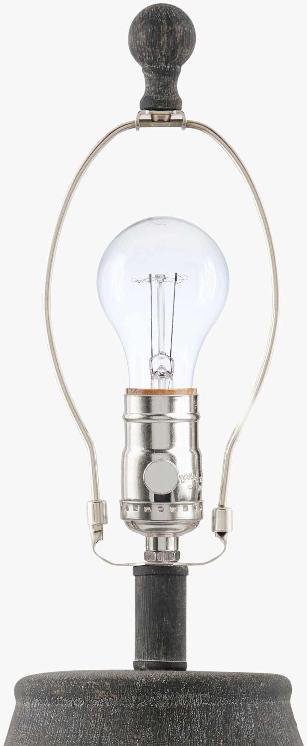 Elegant Ceramic Table Lamp 28"H - Hand-Painted Black with White Linen Shade by Surya