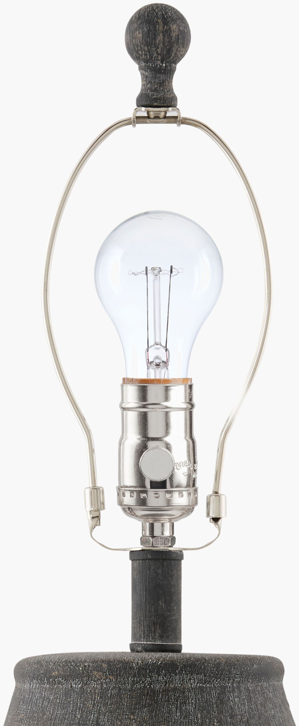 Elegant Ceramic Table Lamp 28"H - Hand-Painted Black with White Linen Shade by Surya