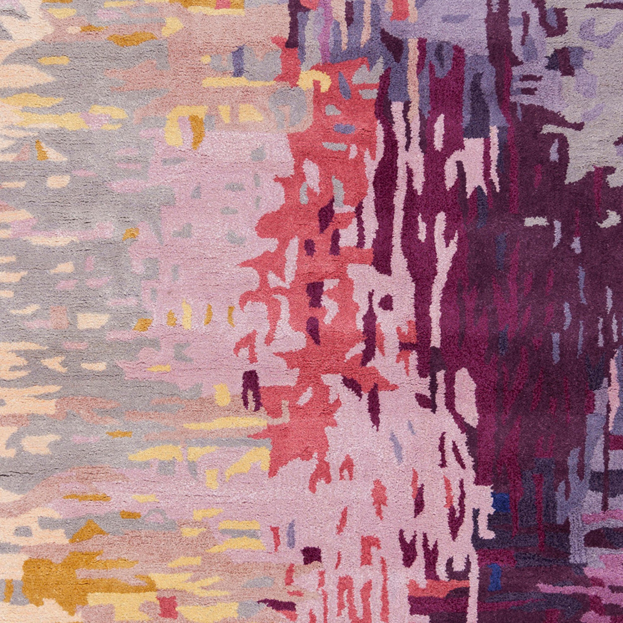 Luxurious Hand-Tufted Area Rug 8' x 11' - Wool Viscose Blend with Lustrous Sheen