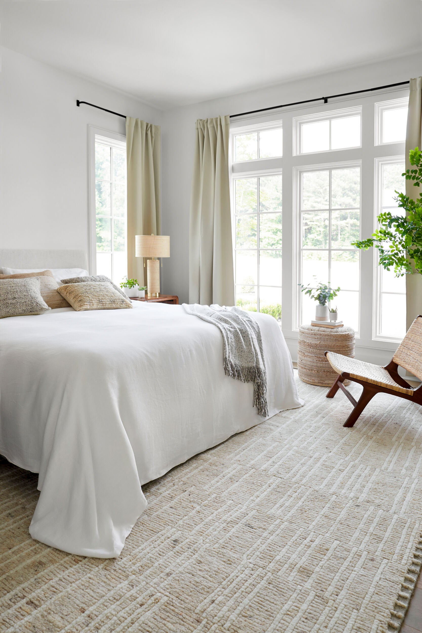 Handwoven Jute Cotton Pouf 18"H x 18"W x 18"D - Natural Fiber Ottoman by Surya