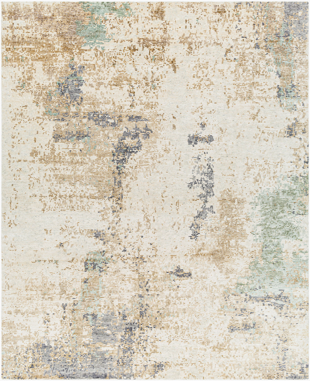 Luxurious Hand Knotted Area Rug 8' x 10' - Viscose Wool Linen Blend