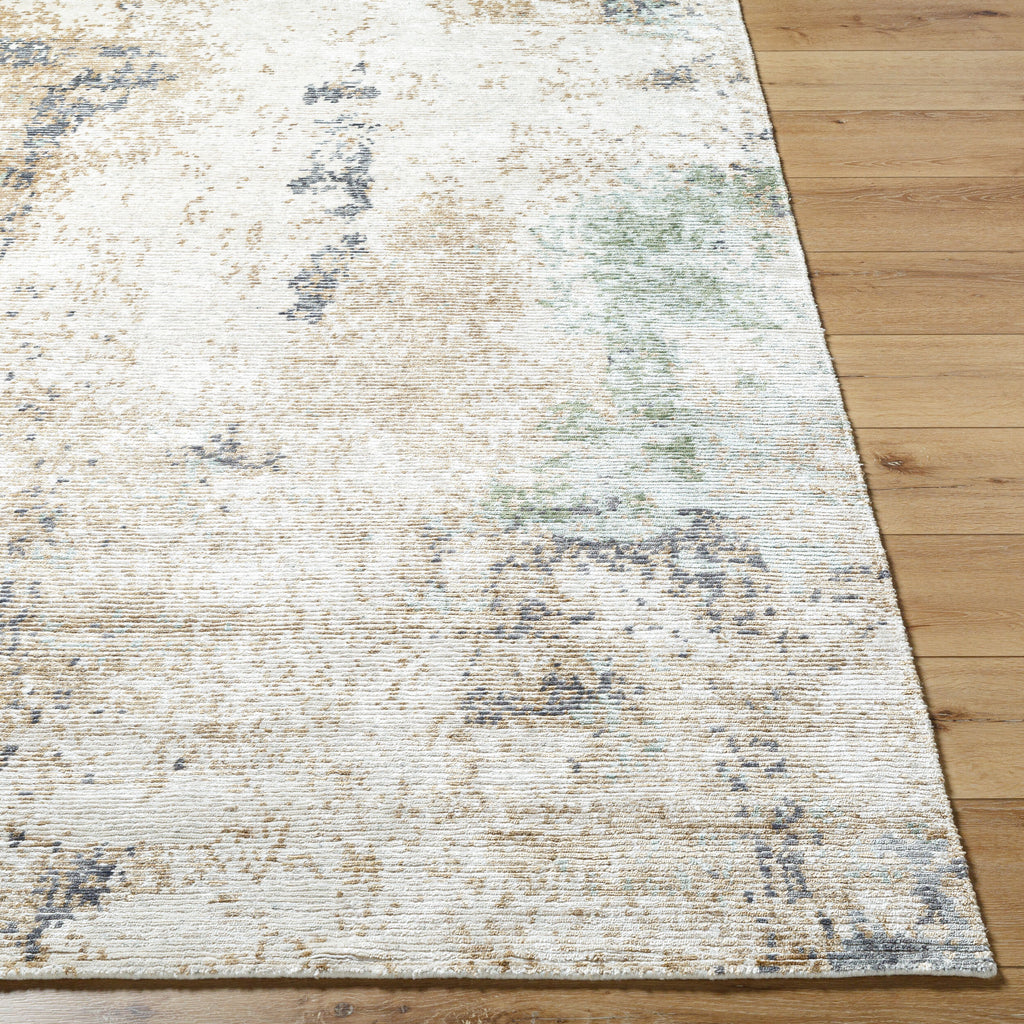 Luxurious Hand Knotted Area Rug 8' x 10' - Viscose Wool Linen Blend