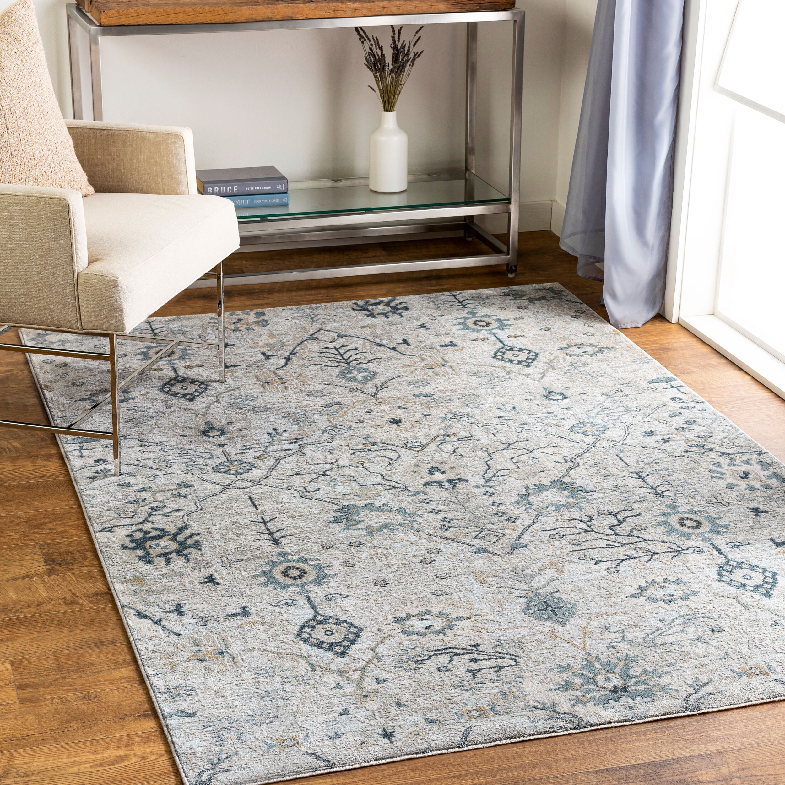 Durable Machine-Woven Area Rug 7'10" x 10'2" - Polyester Polypropylene Blend by Surya