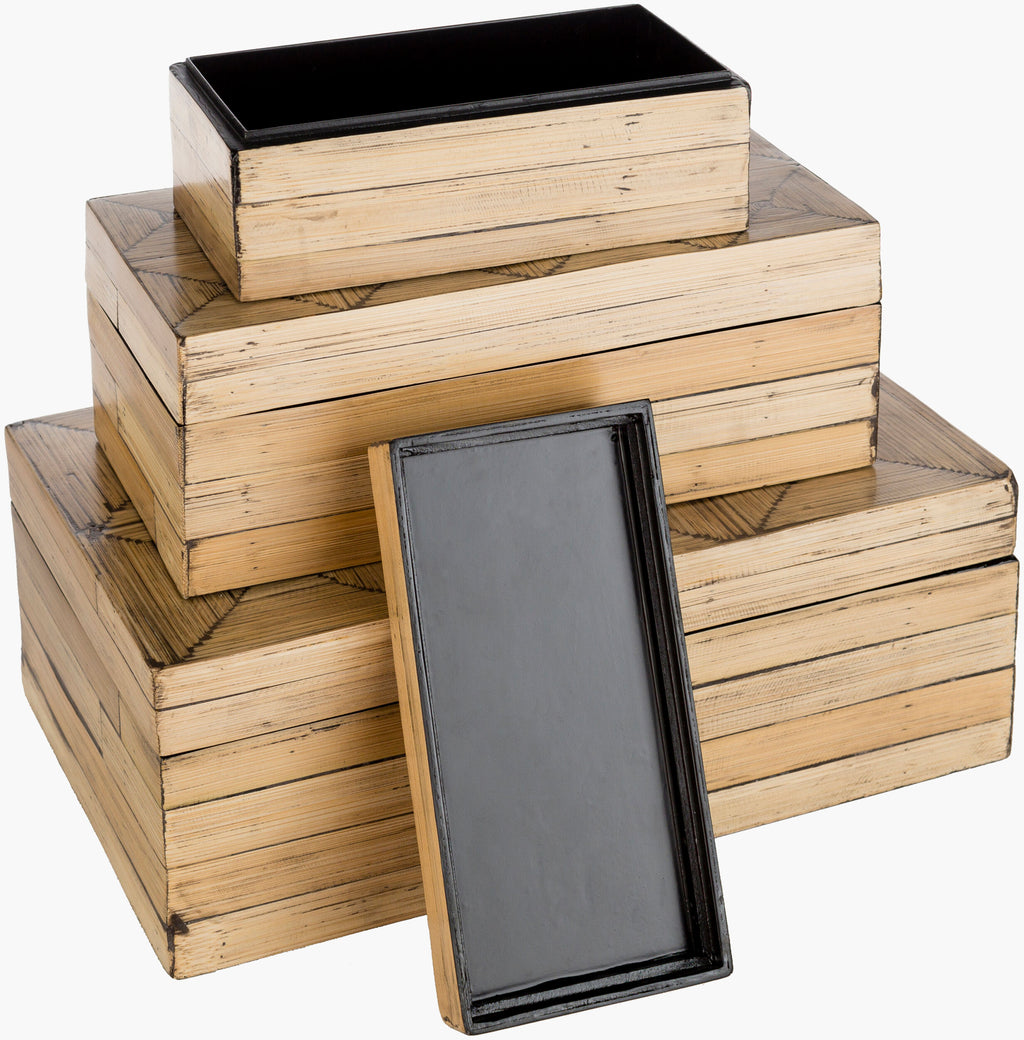 Unique Bamboo Garden Box Set - 3 Piece Decorative Storage by Surya