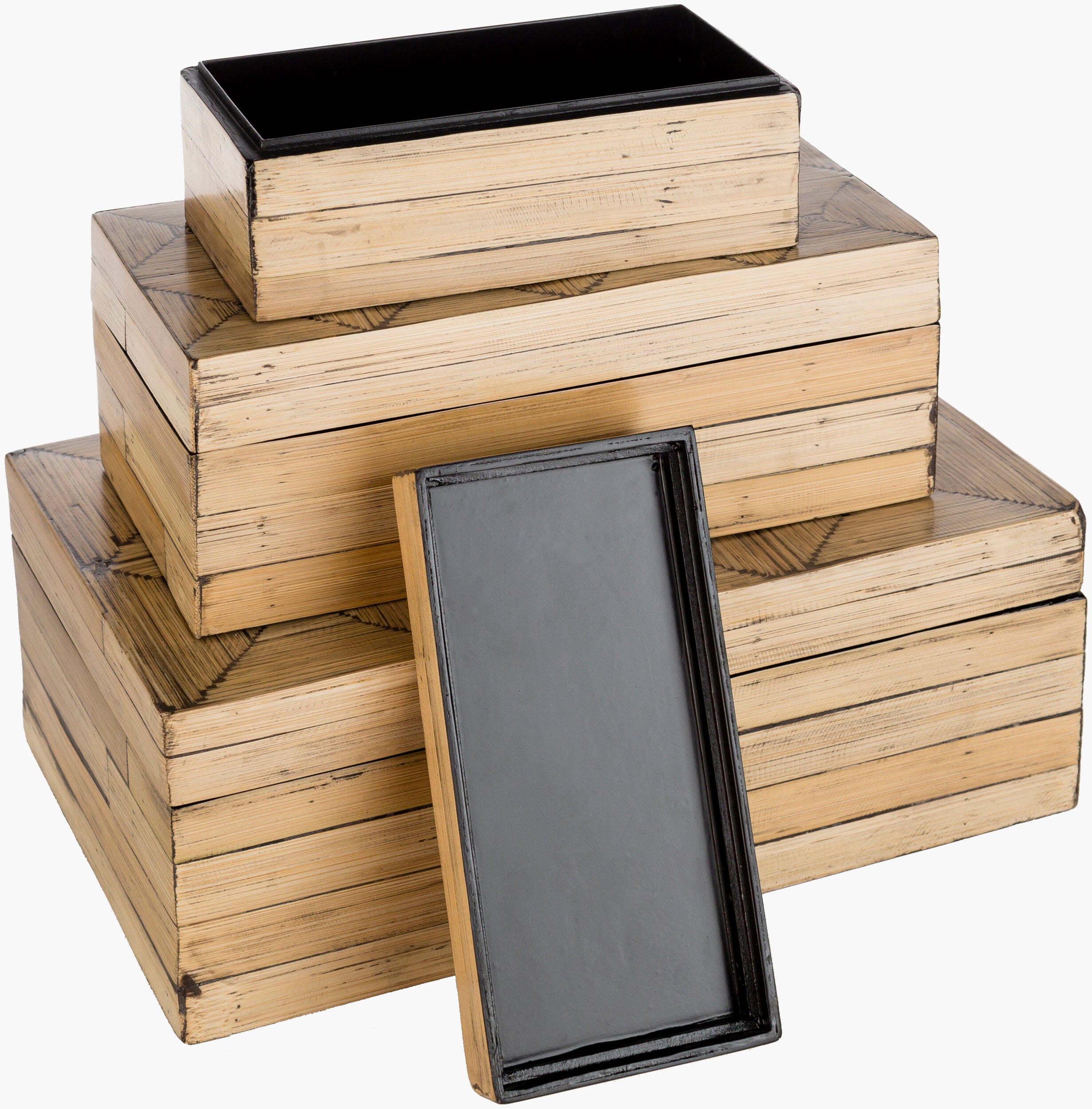 Unique Bamboo Garden Box Set - 3 Piece Decorative Storage by Surya