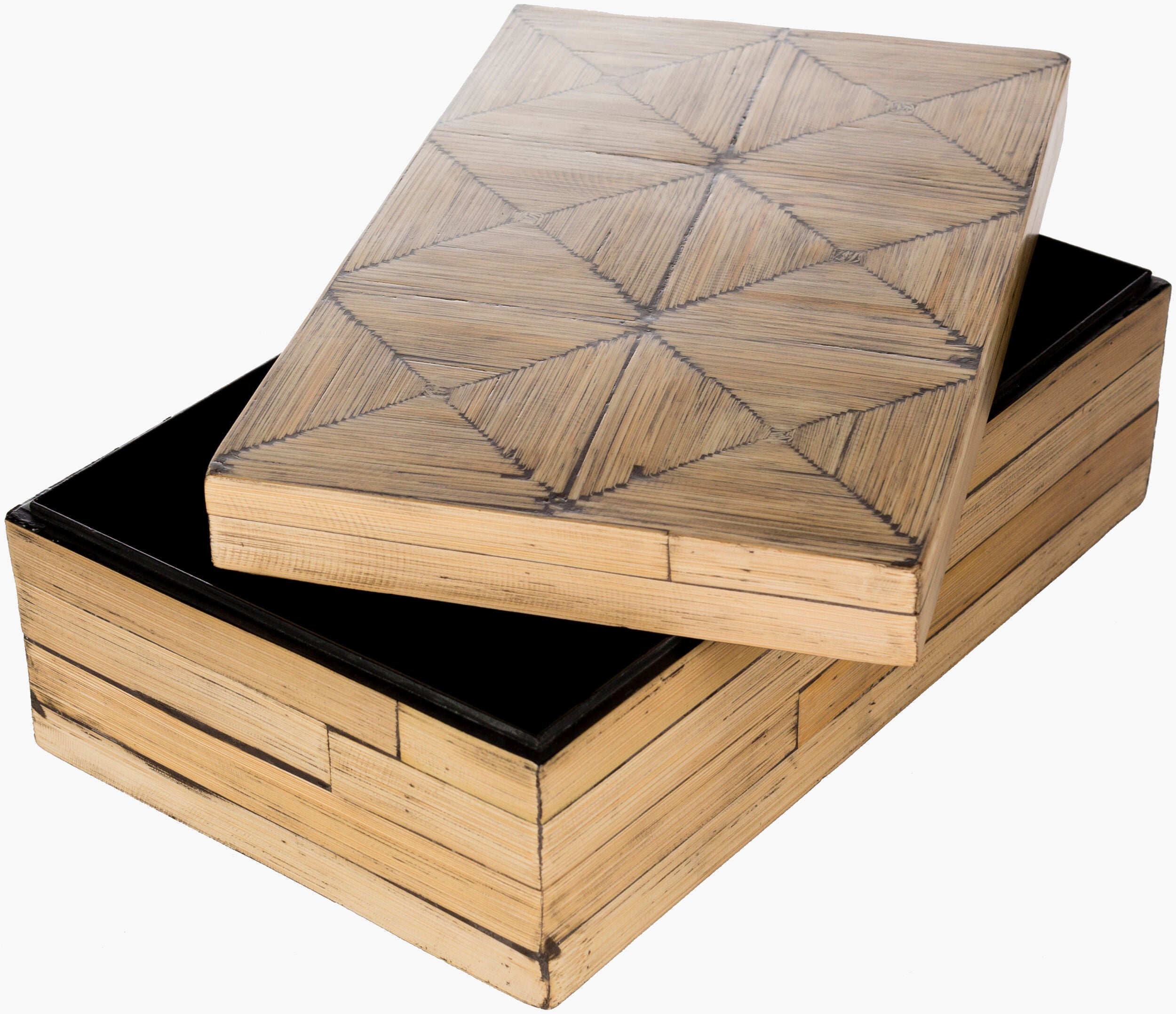 Unique Bamboo Garden Box Set - 3 Piece Decorative Storage by Surya