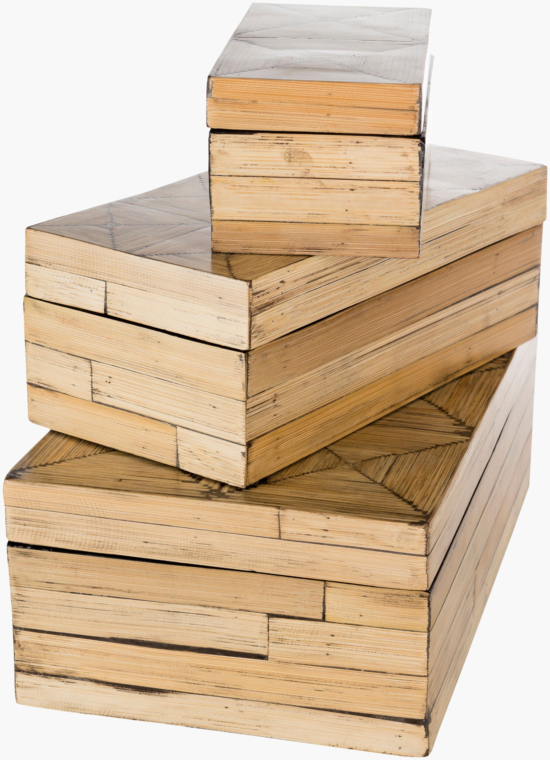 Unique Bamboo Garden Box Set - 3 Piece Decorative Storage by Surya