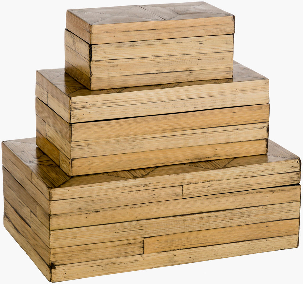 Unique Bamboo Garden Box Set - 3 Piece Decorative Storage by Surya