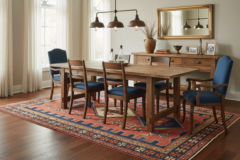 Dining Room with Turkish Tribal Rug