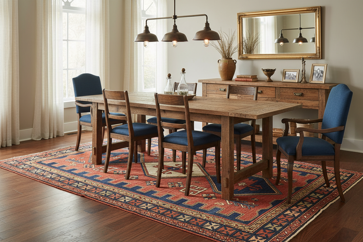 Dining Room with Turkish Tribal Rug