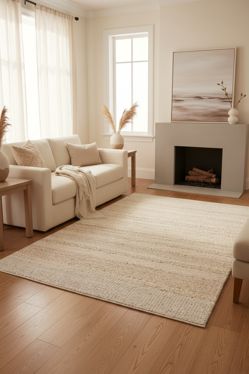 Handwoven Area Rug in elegant interior setting