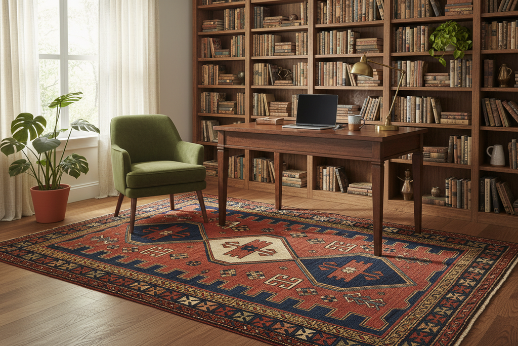 Home Office with Turkish Tribal Rug
